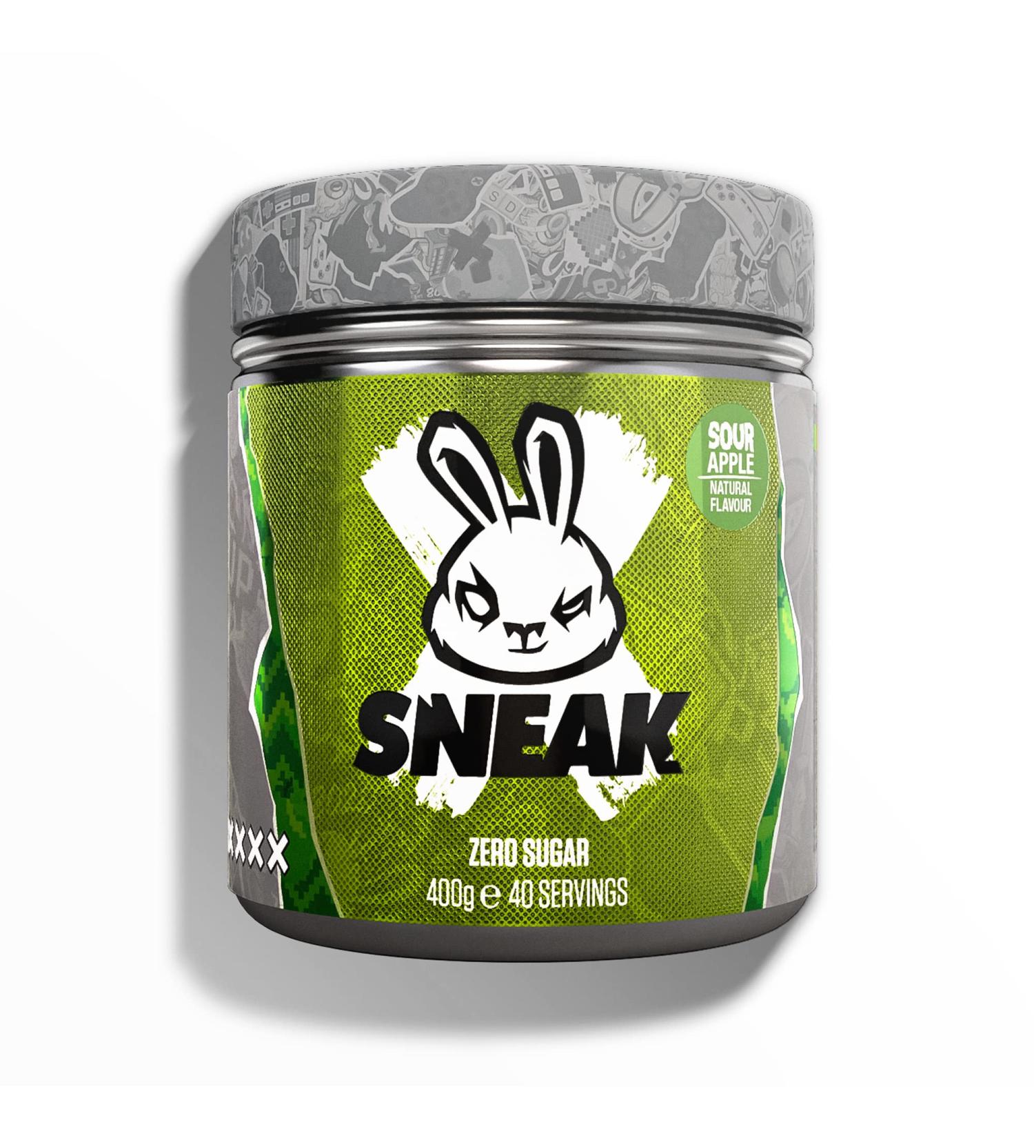 SNEAK Sour Apple Edition Energy Drink | Zero Sugar, Low-Calorie, Vegan | In-Game Focus Boost | 40 Servings, 400g - Pack of 1 - Buy Online on GoSupps.com