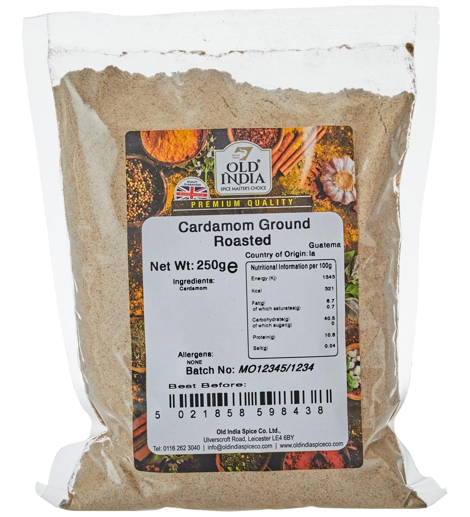 Old India Roasted Ground Cardamom 250g - Premium Quality Spice - Buy Online on GoSupps.com