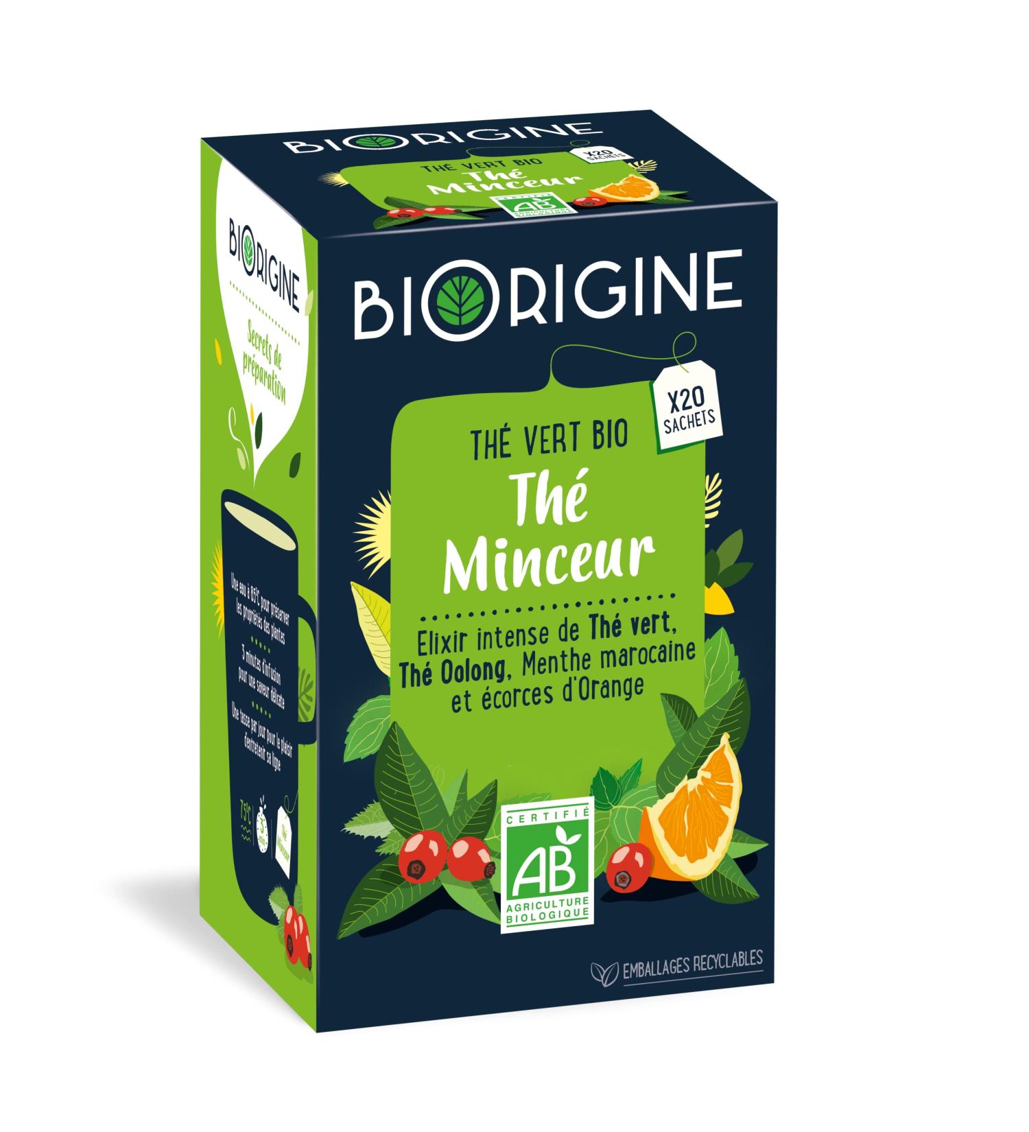 BiOrigine - Slimming tea - Green tea & oolong tea - Natural ingredients - 20 bags