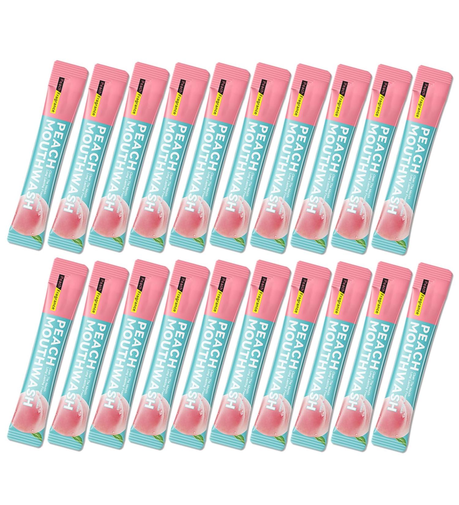 Mouthwash Lot de 20 mini rince-bouche rafra chissants emball s individuellement pour une respiration fra che en mouvement pour les soins bucco-dentaires compacts pour le voyage (20 pi ces p che) p che 0.5 ml (Lot de 20) - Buy Online on GoSupps.com