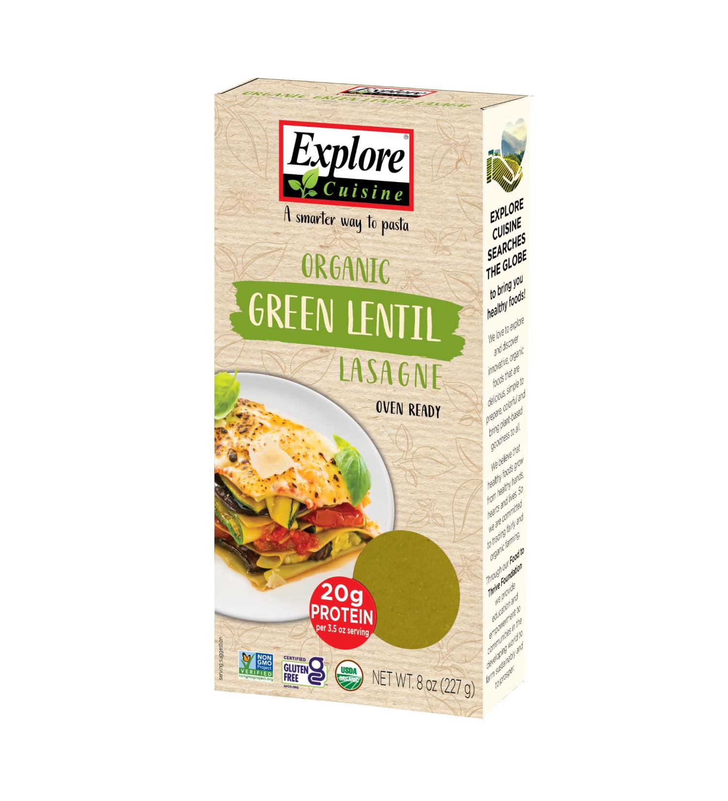Organic Green Lentil Lasagne | Explore Cuisine | 8 oz (Pack of 1) - Buy Online on GoSupps.com