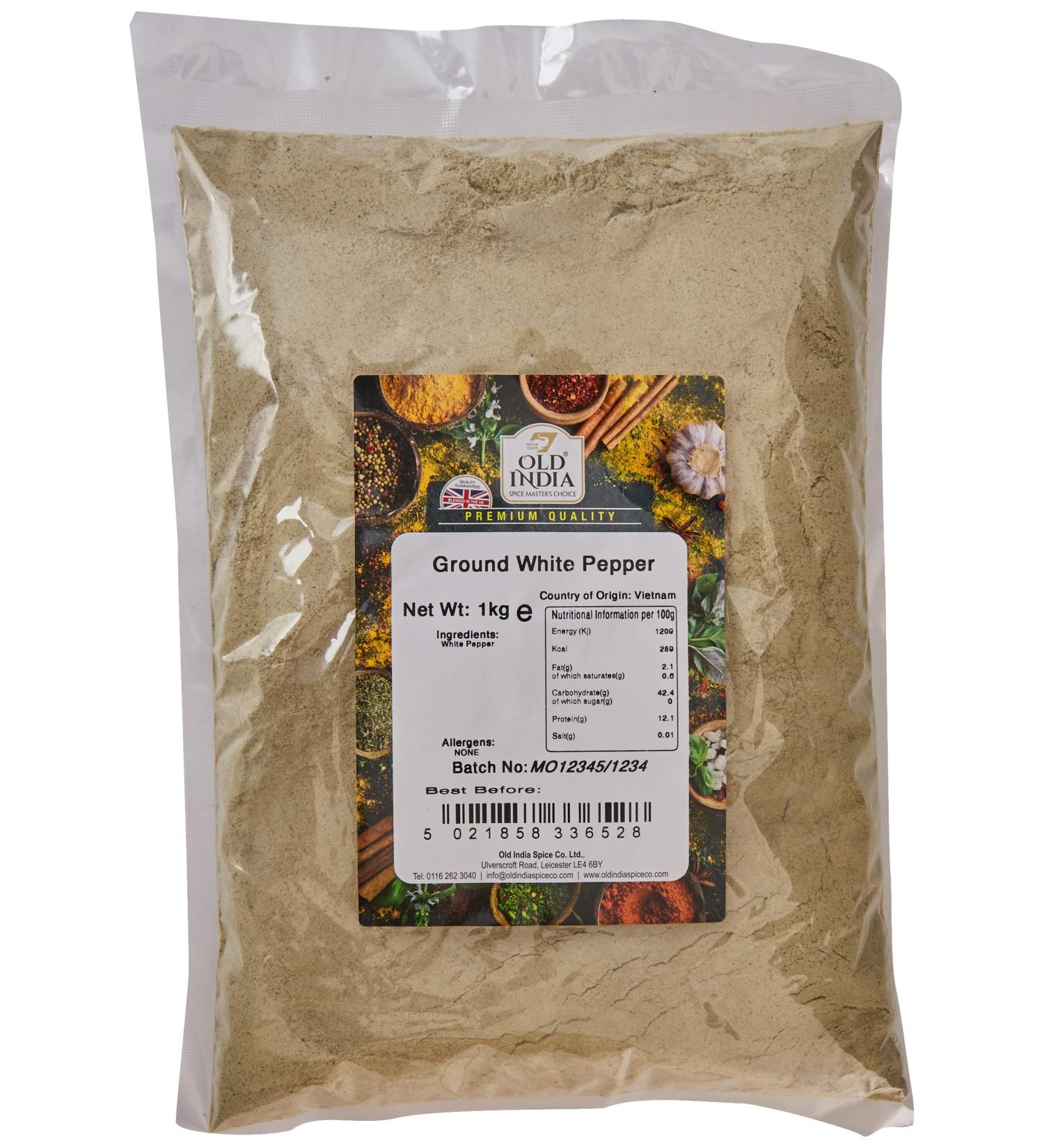 Old India Ground White Pepper 1kg - Premium Quality Spice (Pack of 1) - Buy Online on GoSupps.com