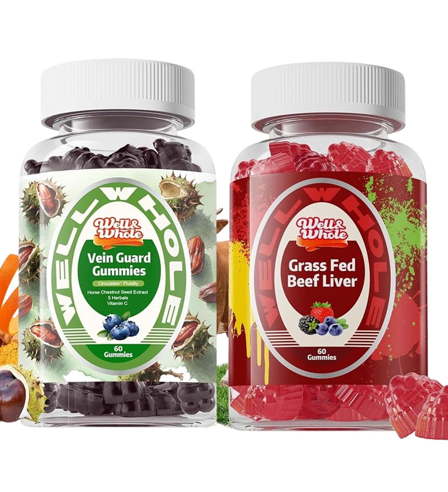 Well&Whole Grass Fed Beef Liver Dessicated Beef Liver Supplement for Energy Horse Chestnut Extract Gummies Circulation Supplements for Legs Vein* Support Gummies - Buy Online on GoSupps.com