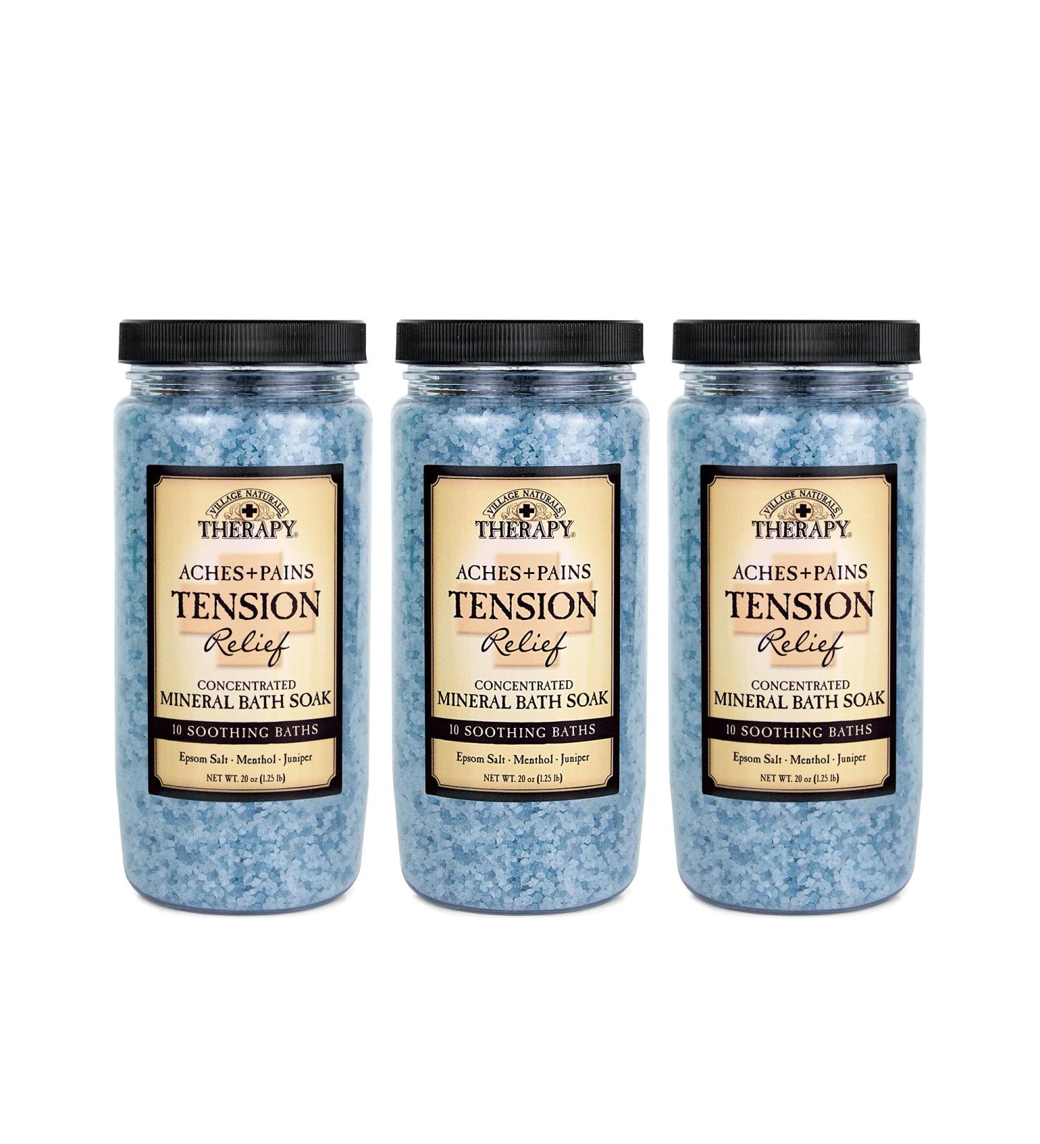 Village Naturals Therapy Mineral Bath Soak 20 Oz Pack of 3 | Aches & Pains Tension Relief - Buy Online on GoSupps.com