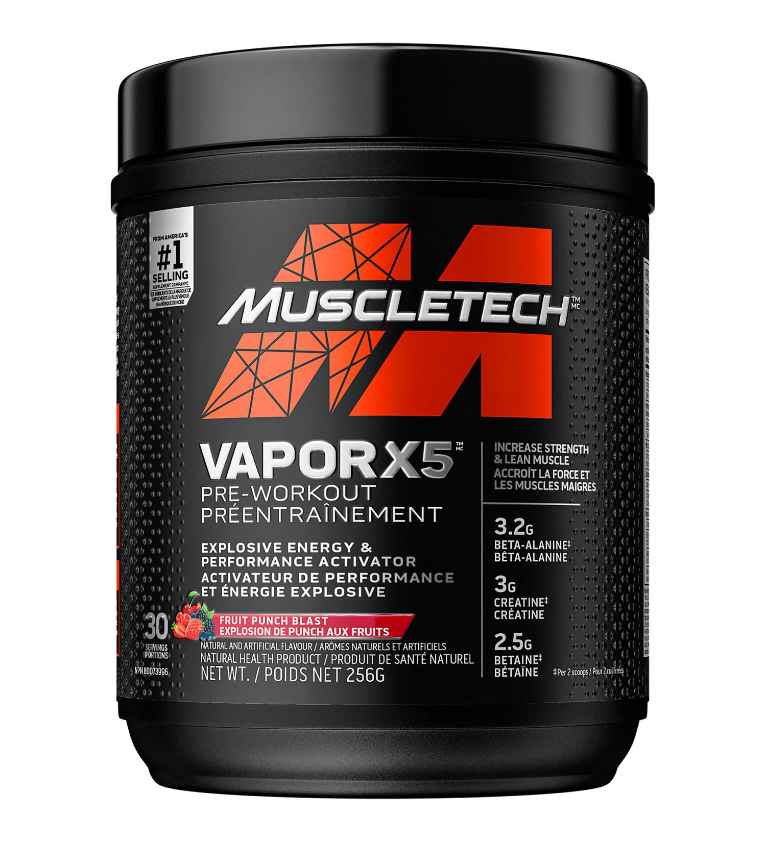 MuscleTech Pre Workout Powder MuscleTech Vapor X5 Pre-Workout Pre Workout Powder for Men & Women PreWorkout Energy Powder Drink Mix Pre-Workout Products Fruit Punch (30 Serv) (packaging may vary) Fruit Punch Blast - Buy Online on GoSupps.com