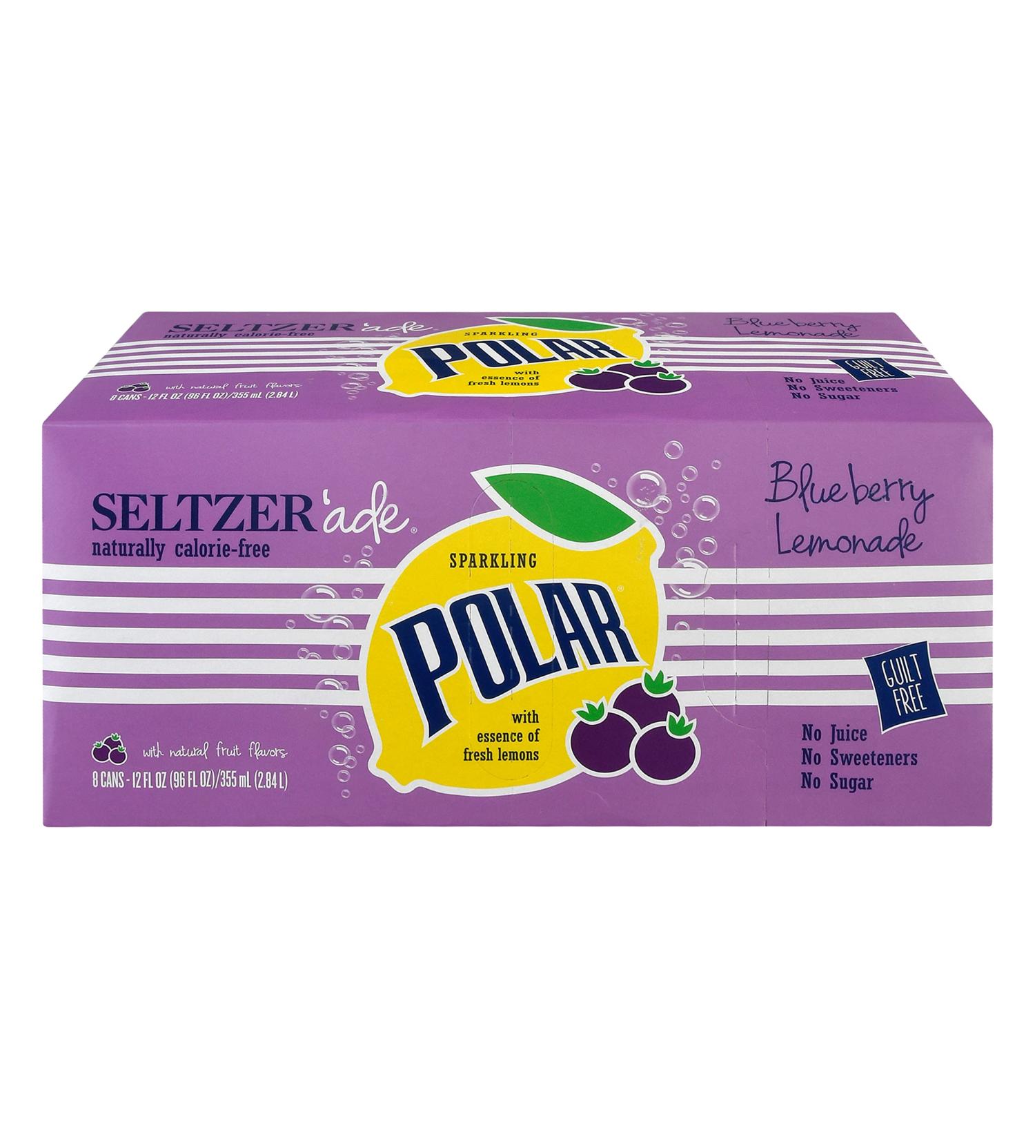 Polar Blueberry Lemonade Seltzer'ade 8pk - 12 fl oz Refreshing Beverage - Buy Online on GoSupps.com