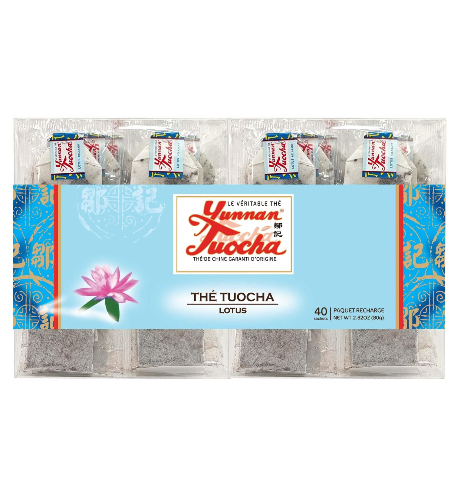  YUNNAN TUOCHA Yunnan tuocha Zouji tuocha Lotus Tea Organic Soothing and Relaxing 40 Sachets 80 g Yunnan Origin Guarantee - Buy Online on GoSupps.com