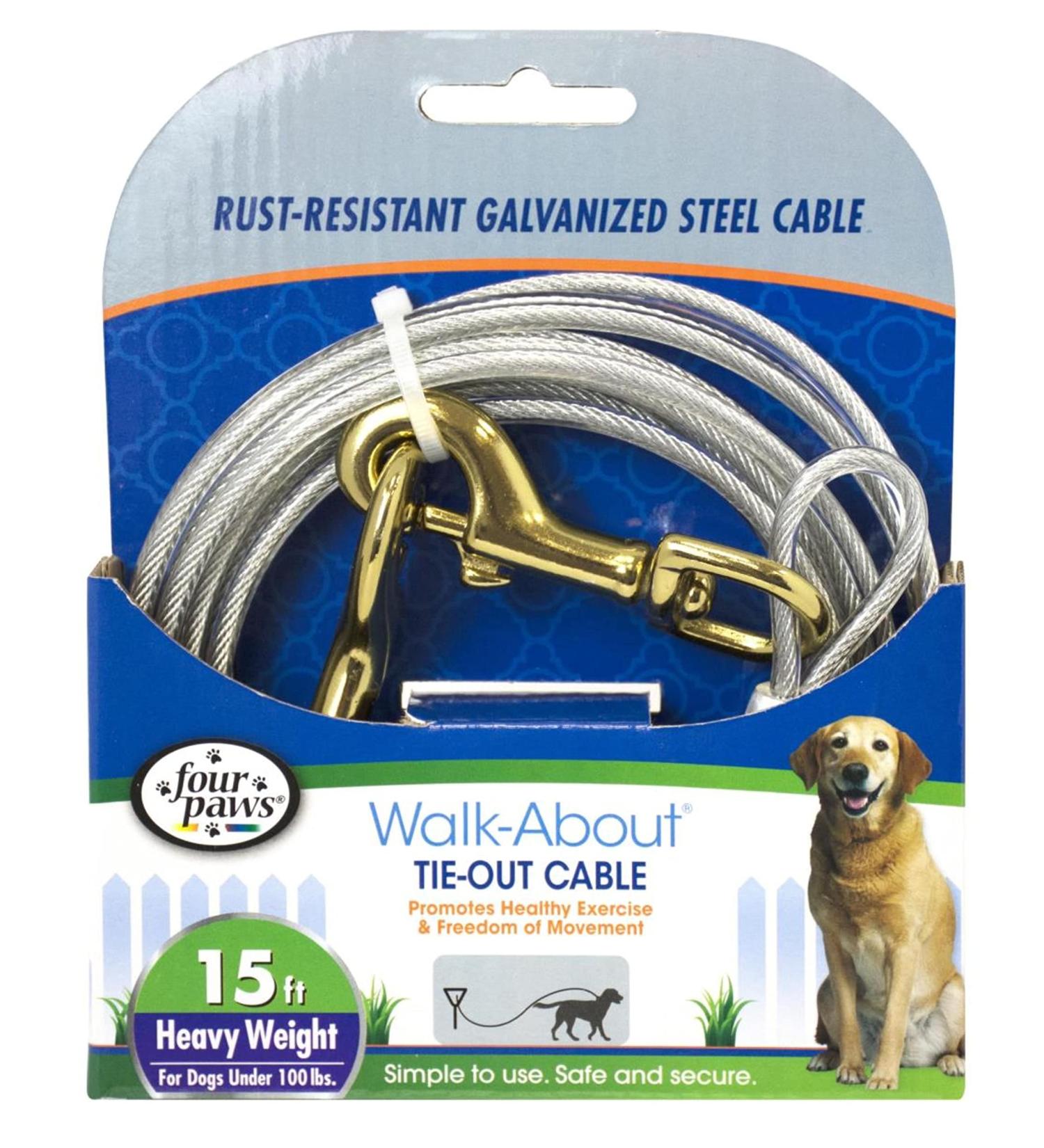 Buy Four Paws Heavy Duty Tension Cable Silver - 15 Feet | Durable Pet Safety Solution for Dog Owners - Fast International Shipping - Buy Online on GoSupps.com