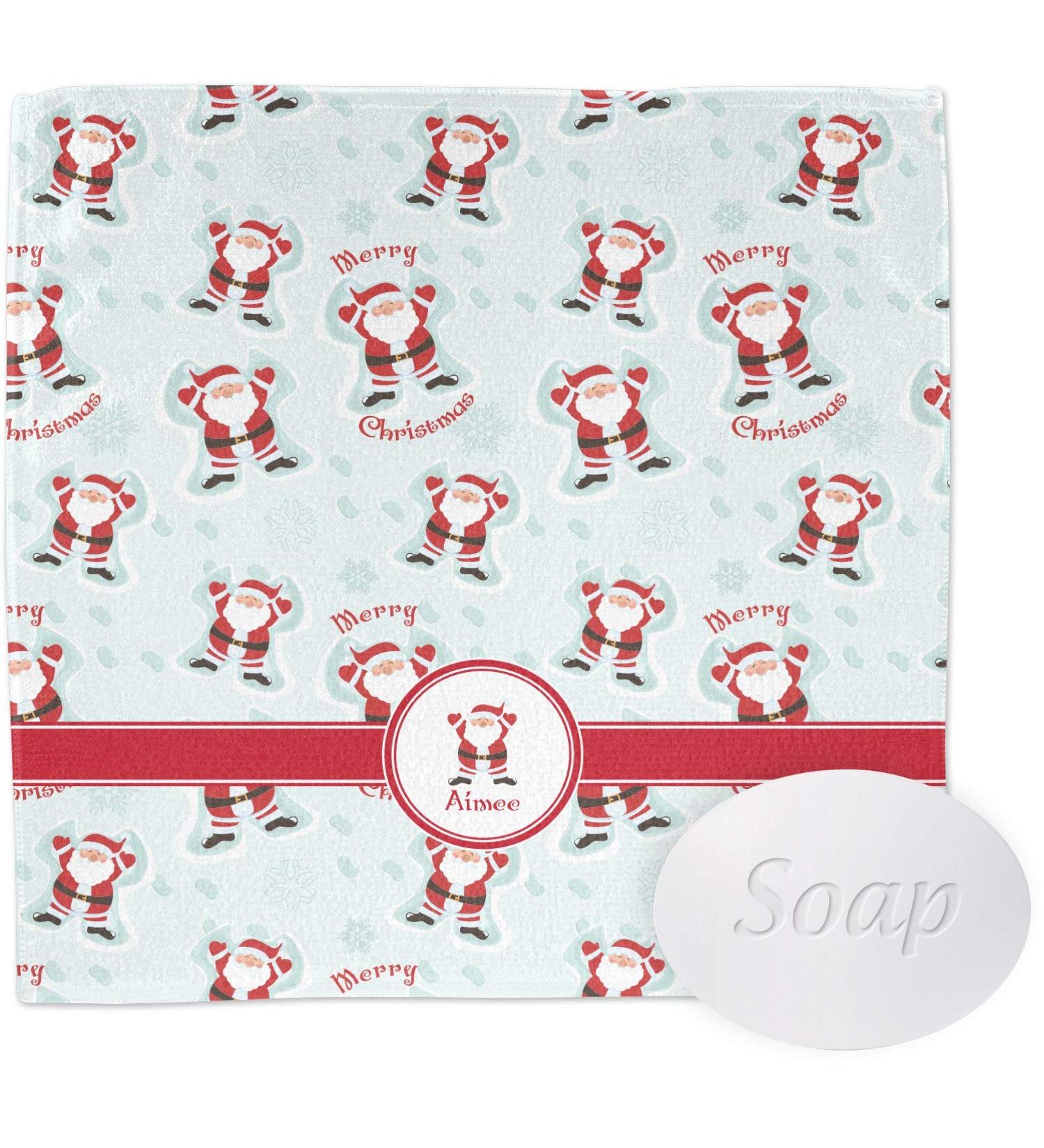 YouCustomizeIt Personalized Santa Clause Making Snow Angels Washcloth w/Name or Text