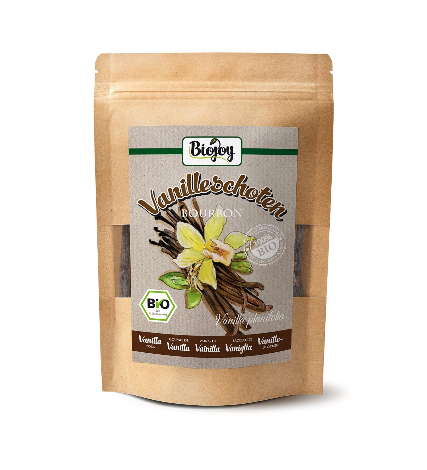 Buy Biojoy ORGANIC Madagascar Bourbon Vanilla Pods (10 Pieces) - Premium Quality 13-15 cm - Ideal for Baking & Flavoring - Buy Online on GoSupps.com