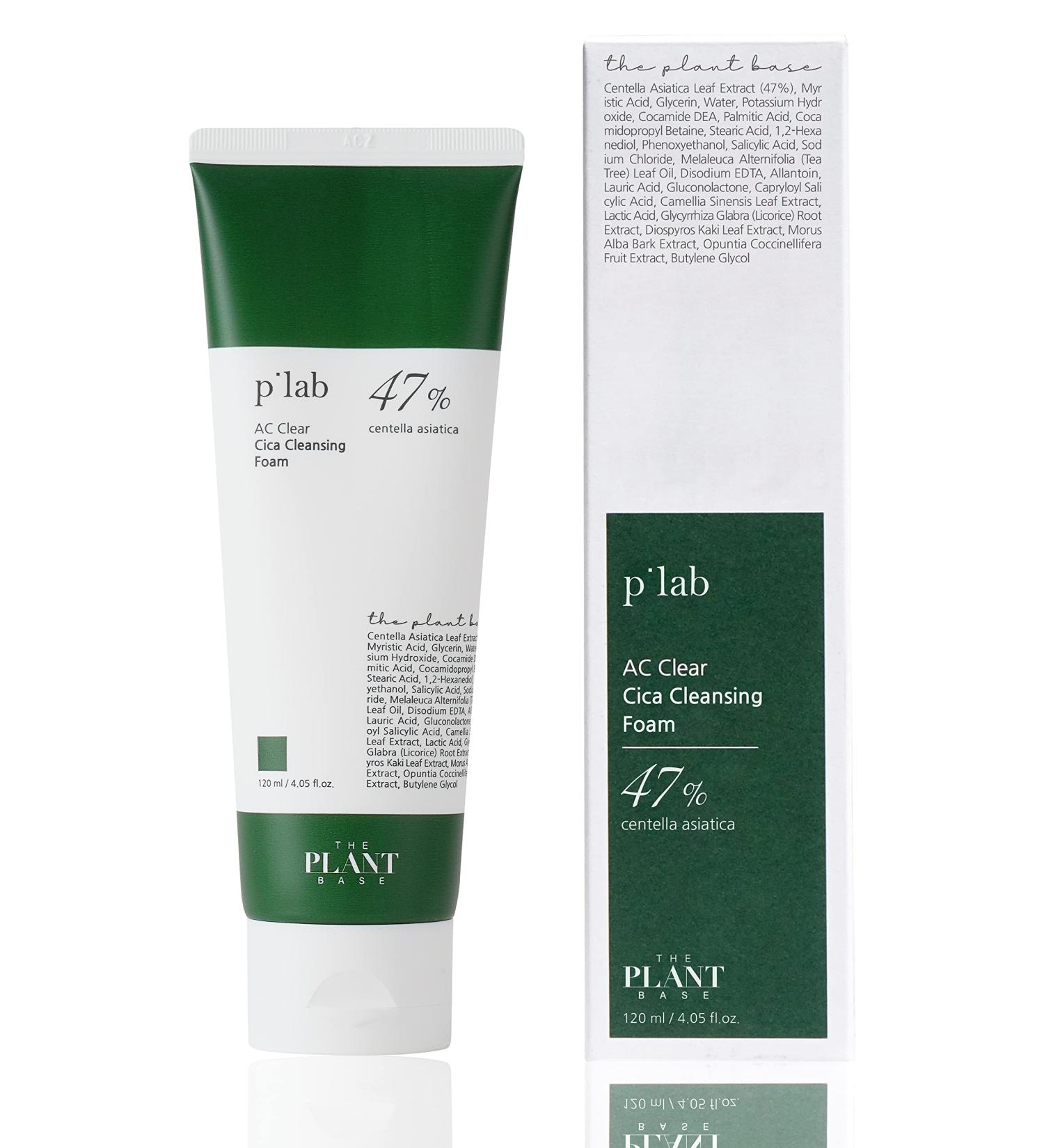Buy THE PLANT BASE AC Clear Cica Cleansing Foam 120ml - Acne Care with Centella Asiatica | Korean Skincare | AHA BHA PHA LHA - Buy Online on GoSupps.com