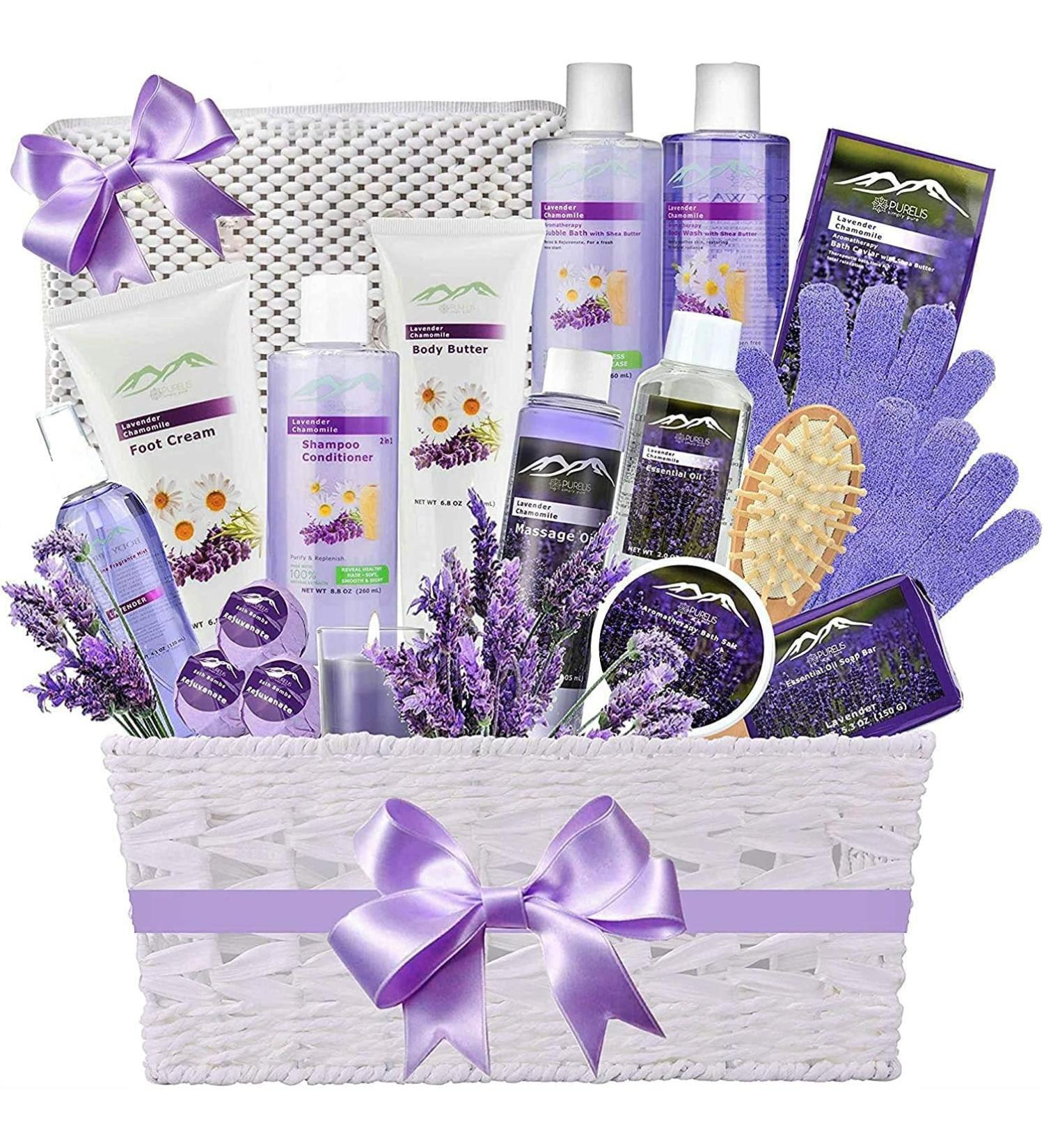 Premium Deluxe Bath & Body Gift Basket | Ultimate Spa Basket for Women | #1 French Lavender Gift Baskets - Buy Online on GoSupps.com