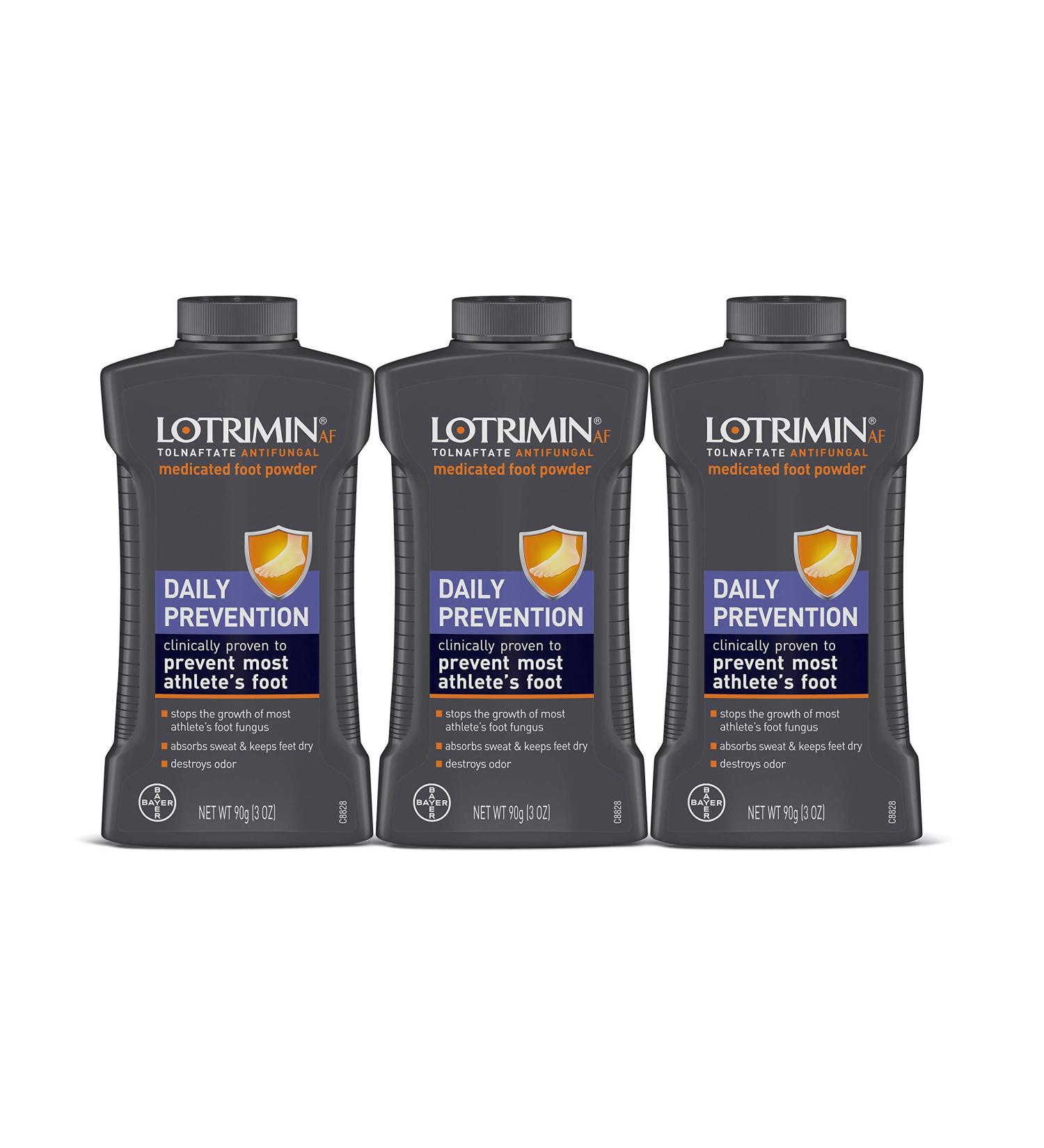 Lotrimin AF Athlete's Foot Daily Prevention Foot Powder - Pack of 3 (3oz) - Clinically Proven Antifungal Protection - Buy Online on GoSupps.com