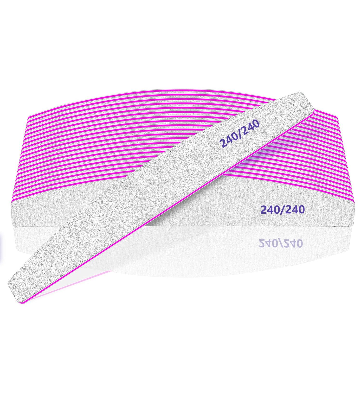 12pcs Professional 240/240 Grit Nail Files | Washable & Reusable Double-Sided Emery Board for Natural Nails | Thick Nail File - Buy Online on GoSupps.com