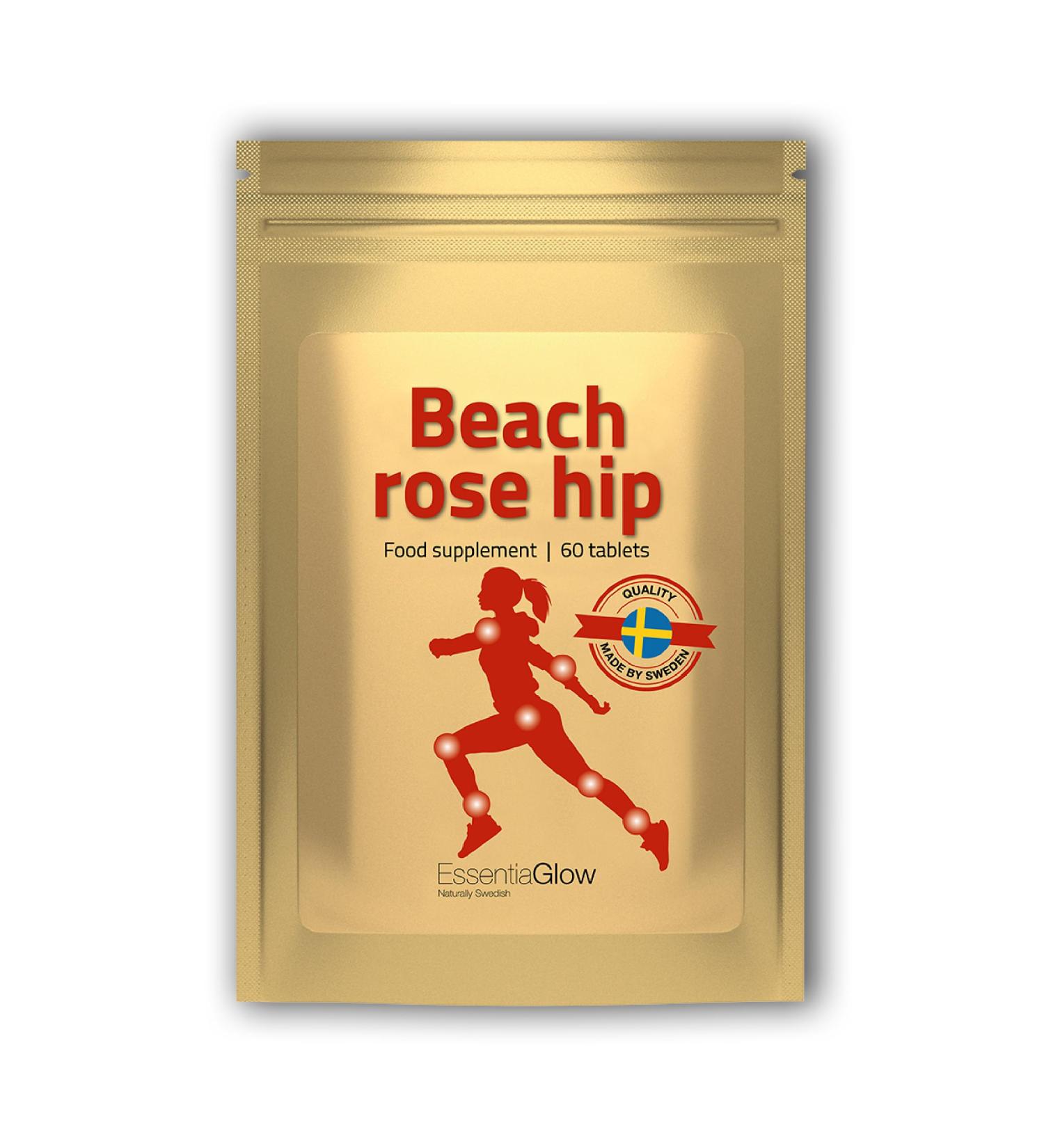 Essentiaglow Rose Hip Tablets - Vegan Skin & Hair Health | 60 Tablets for Joint Support & Flexibility | 1 Month Supply - Buy Online on GoSupps.com