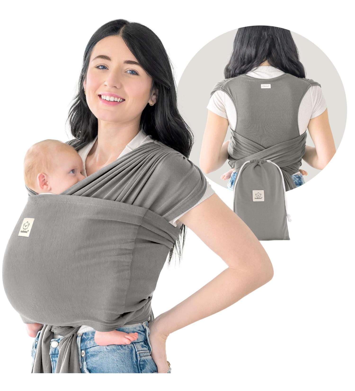 Keababies D-Lite Elastic Baby Sling Carrier | Newborn Ring Sling | Easy On Baby Carrier in Graphite - Buy Online on GoSupps.com