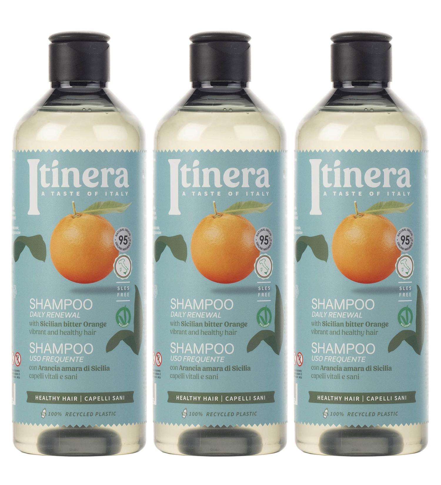  sarcia.eu ITINERA Hair Renewal Shampoo with Sicilian Bitter Orange 95% Natural Ingredients 370ml 3 Sztuki - Buy Online on GoSupps.com
