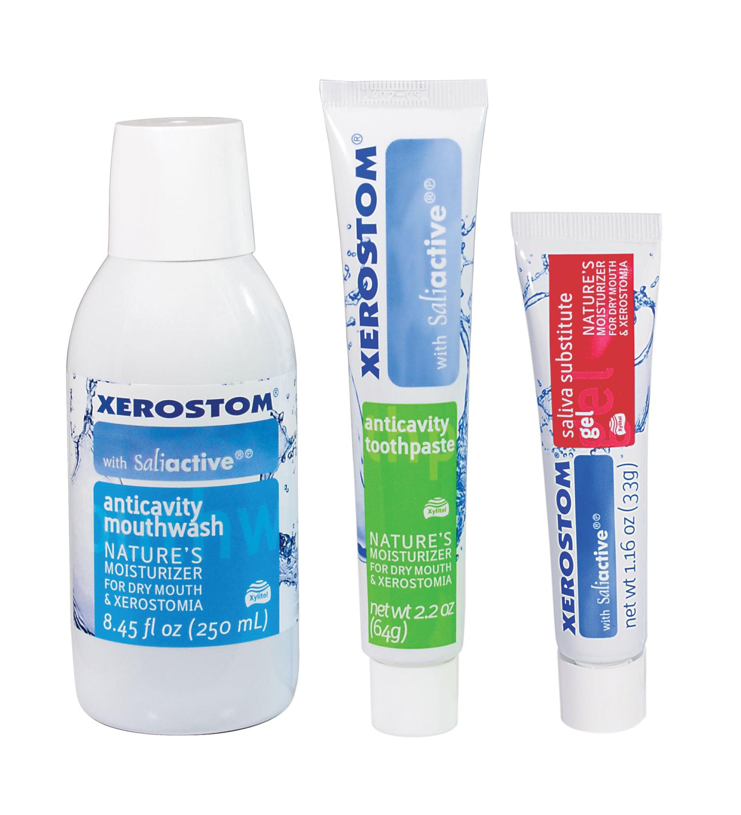 Xerostom Drymouth Anticavity Bundle: Mouthwash, Toothpaste, Gel Pack - Buy Online on GoSupps.com