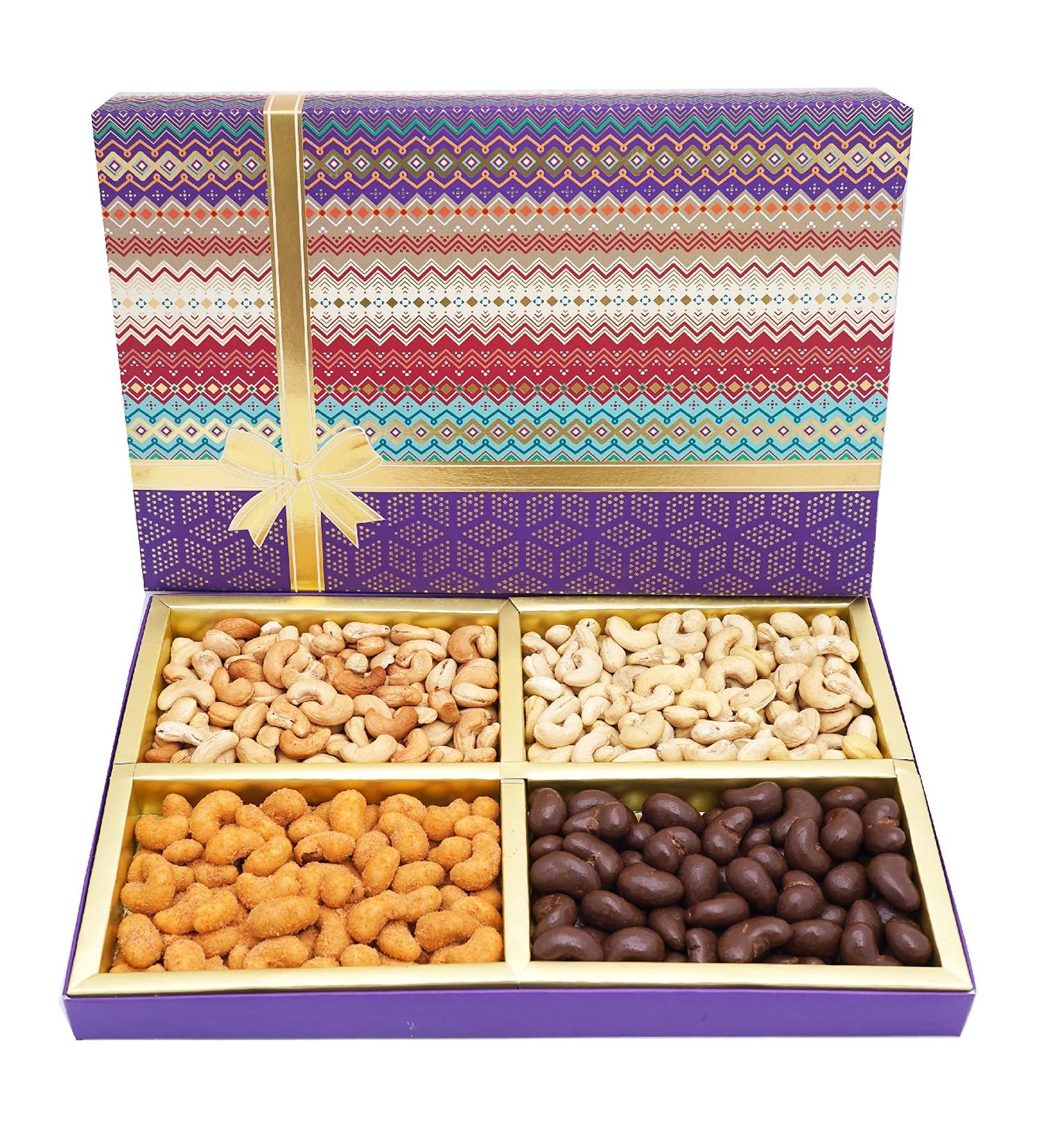 Ghasitaram Gifts Diwali Gifts Fruit n nut Box of 4 Assorted Cashews 800 GMS Chocolate 800 GMS - Buy Online on GoSupps.com