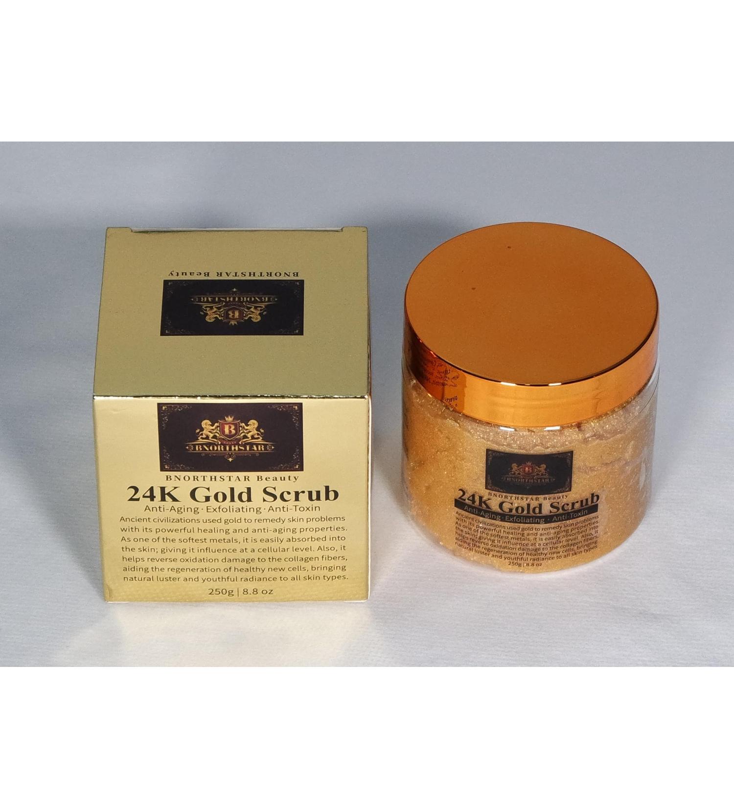BNORTHSTAR 24K Gold Scrub | Pure 24K Gold Anti-Aging Exfoliator | Detoxifying Skincare for Radiant Skin - Buy Online on GoSupps.com