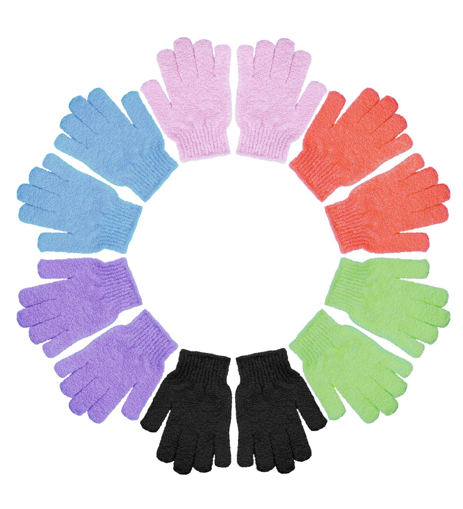 6 Pairs Exfoliating Bath Gloves Spa & Shower Body Scrubber for Men & Women | Dead Skin Remover Accessories - Buy Online on GoSupps.com
