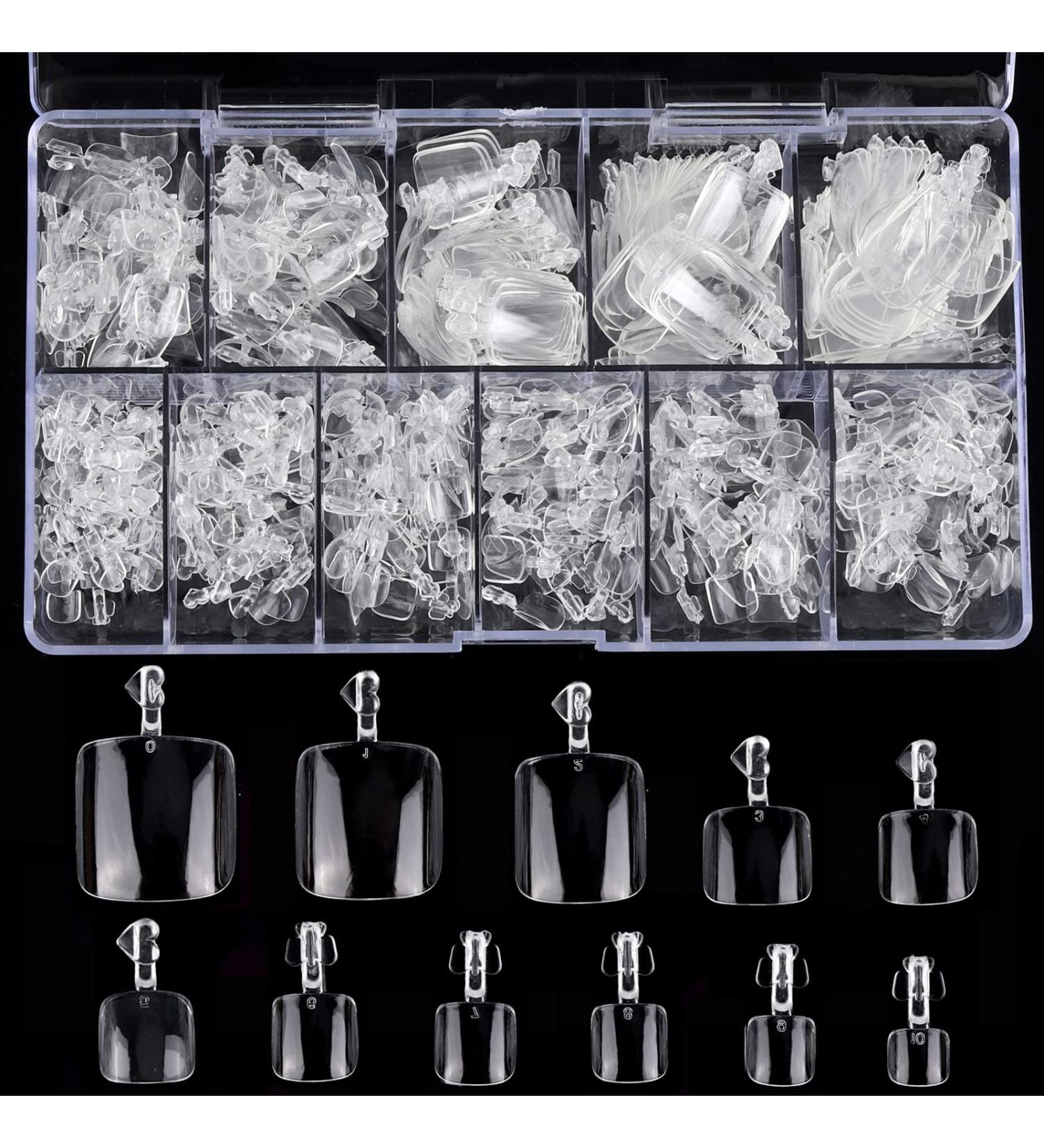 550PCS Clear Acrylic Full Cover Fake Toe Nail Tips for DIY Nail Art - Buy Online on GoSupps.com