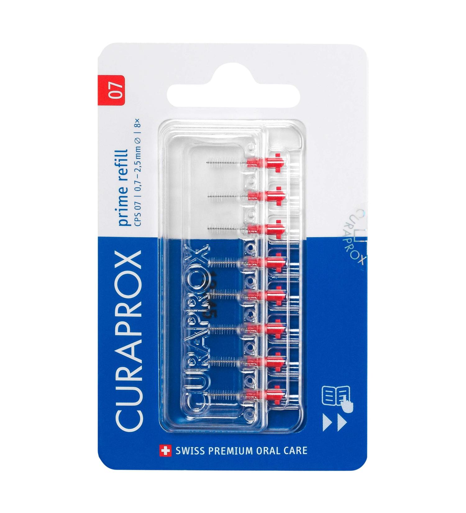 Curaprox CPS 07 Prime Refill Interdental Brushes - Red (8 Count) - Buy Online on GoSupps.com