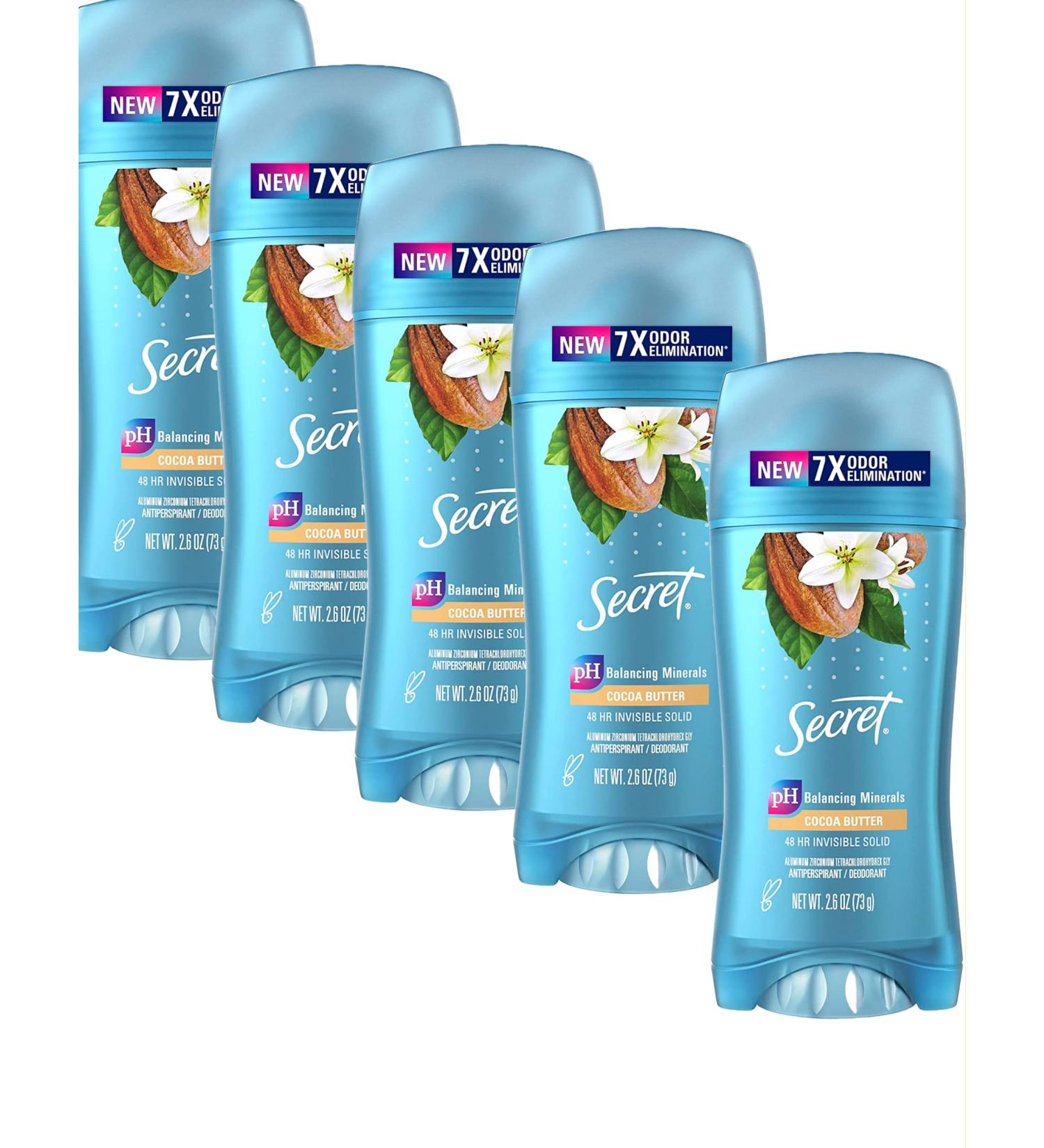 Secret Scent Expressions Coco Butter 2.6oz (5 Pack) - Invisible Solid Deodorant - Buy Online on GoSupps.com