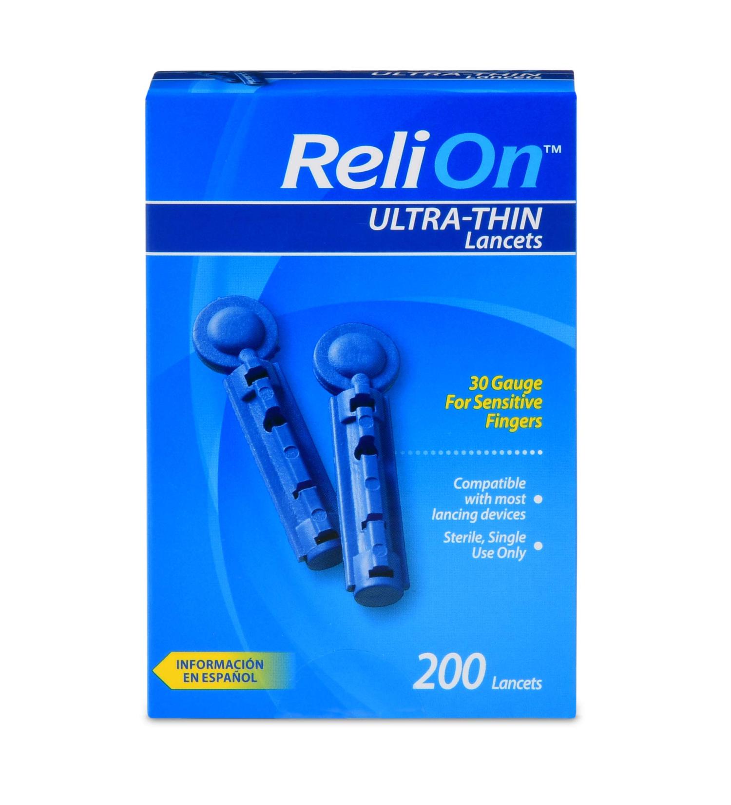 ReliOn 30G Ultra Thin Lancets 200-ct (Pack of 2)
