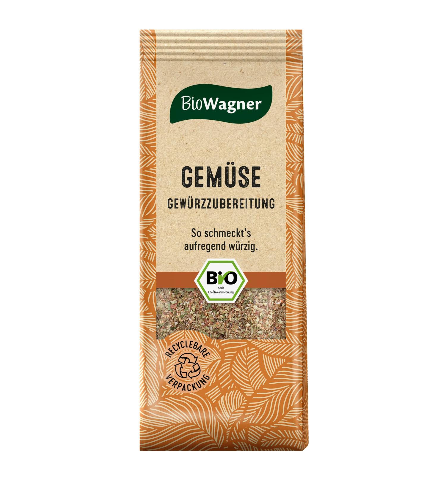 Biowagner - organic vegetables spice to prepare |Aromatic mix for oven vegetables quiche or stews |Natural organic ingredients |Recyclebare packaging |60 g