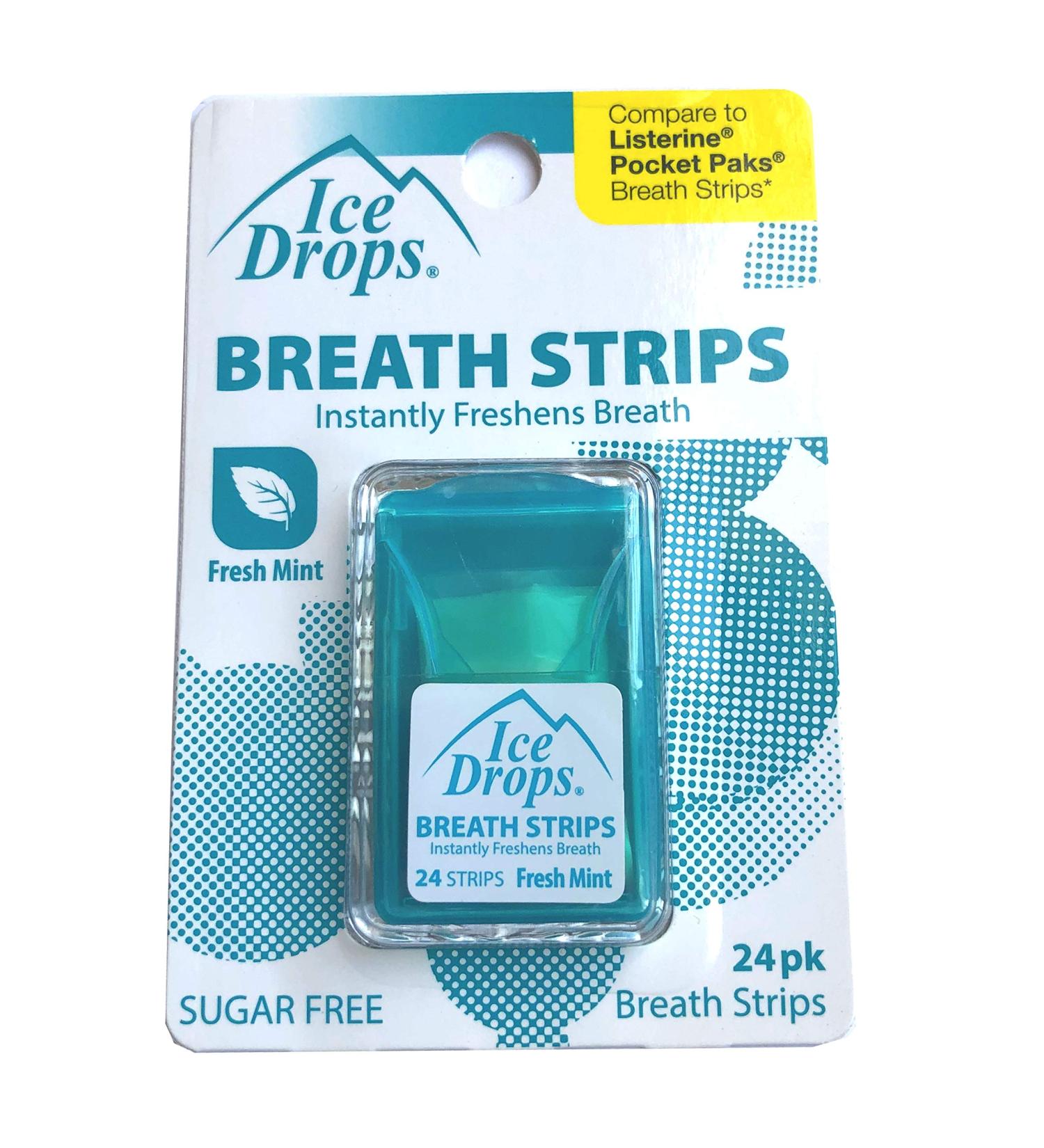Ice Drops Breath Strips with Blast of Icy Mint (Sugar Free)