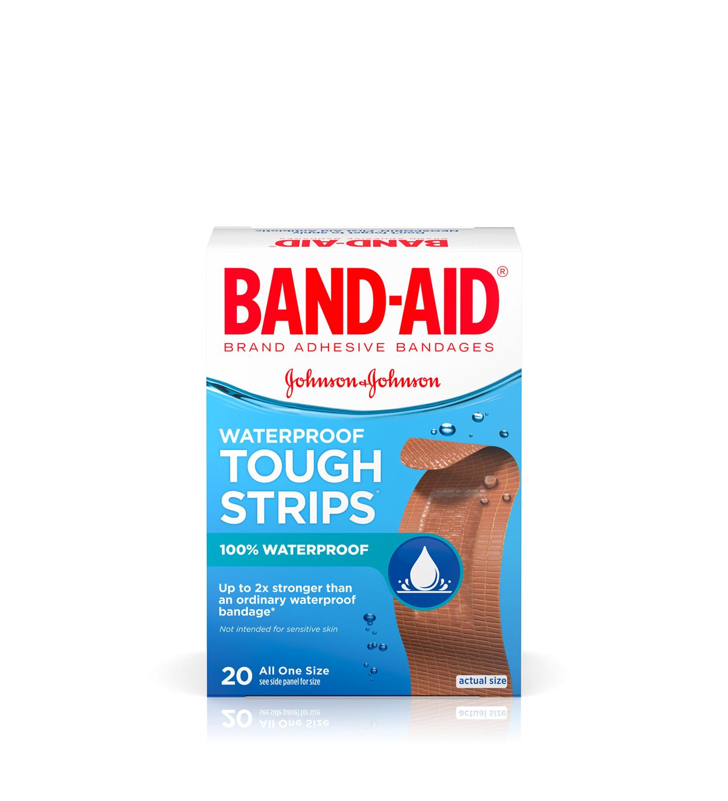 Band-Aid Tough Strips Waterproof Adhesive Bandages - 20 Count (Pack of 2) - Buy Online on GoSupps.com