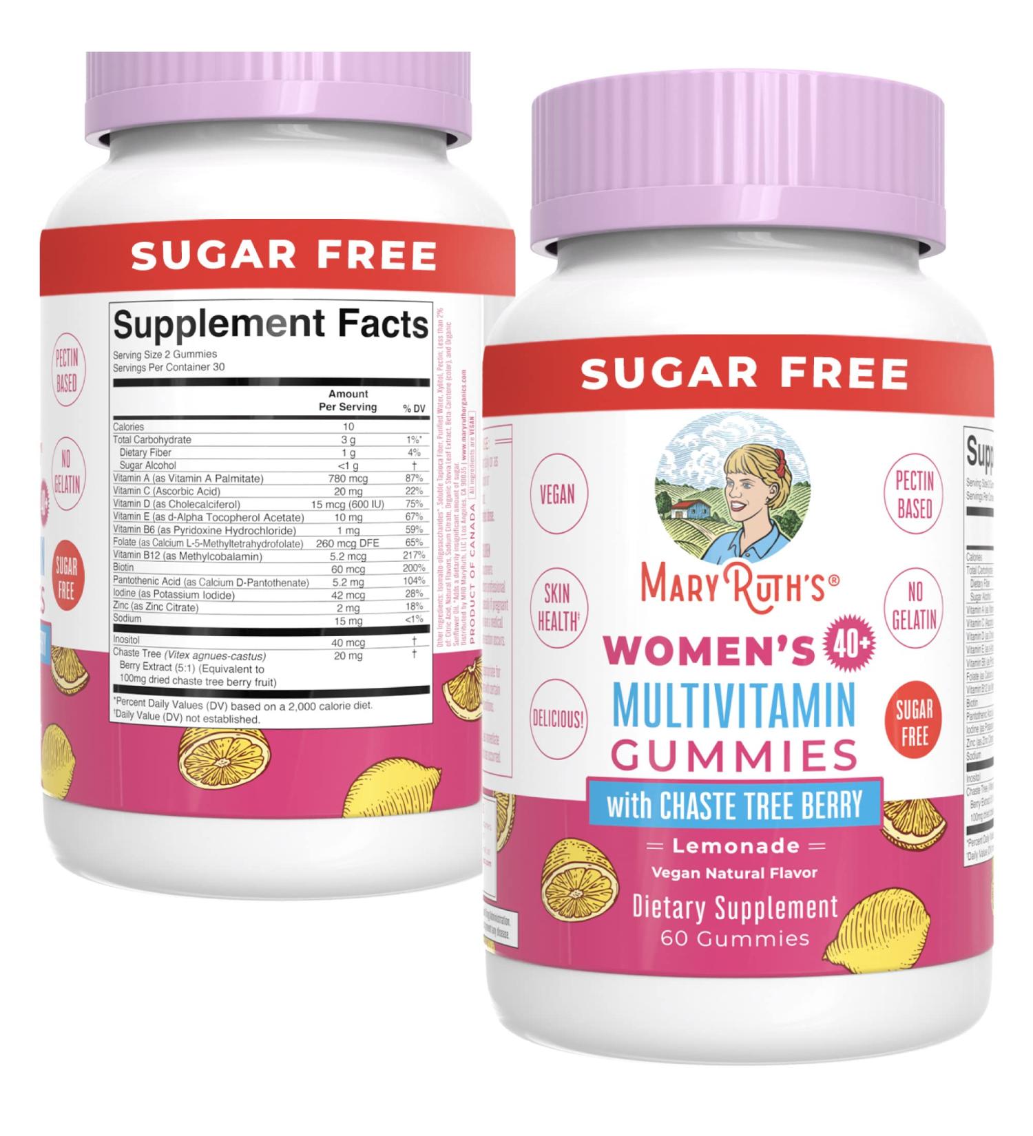 MaryRuth's Women's 40+ Multivitamin - Vegan & Sugar-Free Immune Support | Chasteberry, Hair, Skin & Nails | 60 Gummies - Buy Online on GoSupps.com