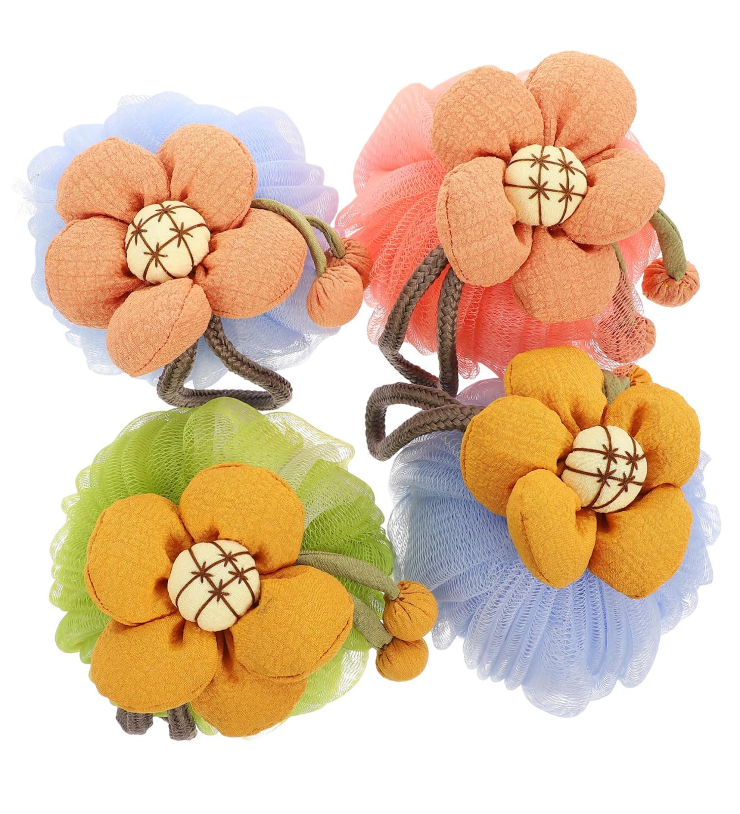 NOLITOY 4pcs Cartoon Foaming Net Loofah Body Scrubbers Eco-Friendly Shower & Bath Accessories for Kids & Adults Soft Skin Cleaning Sponge Toiletries - Buy Online on GoSupps.com