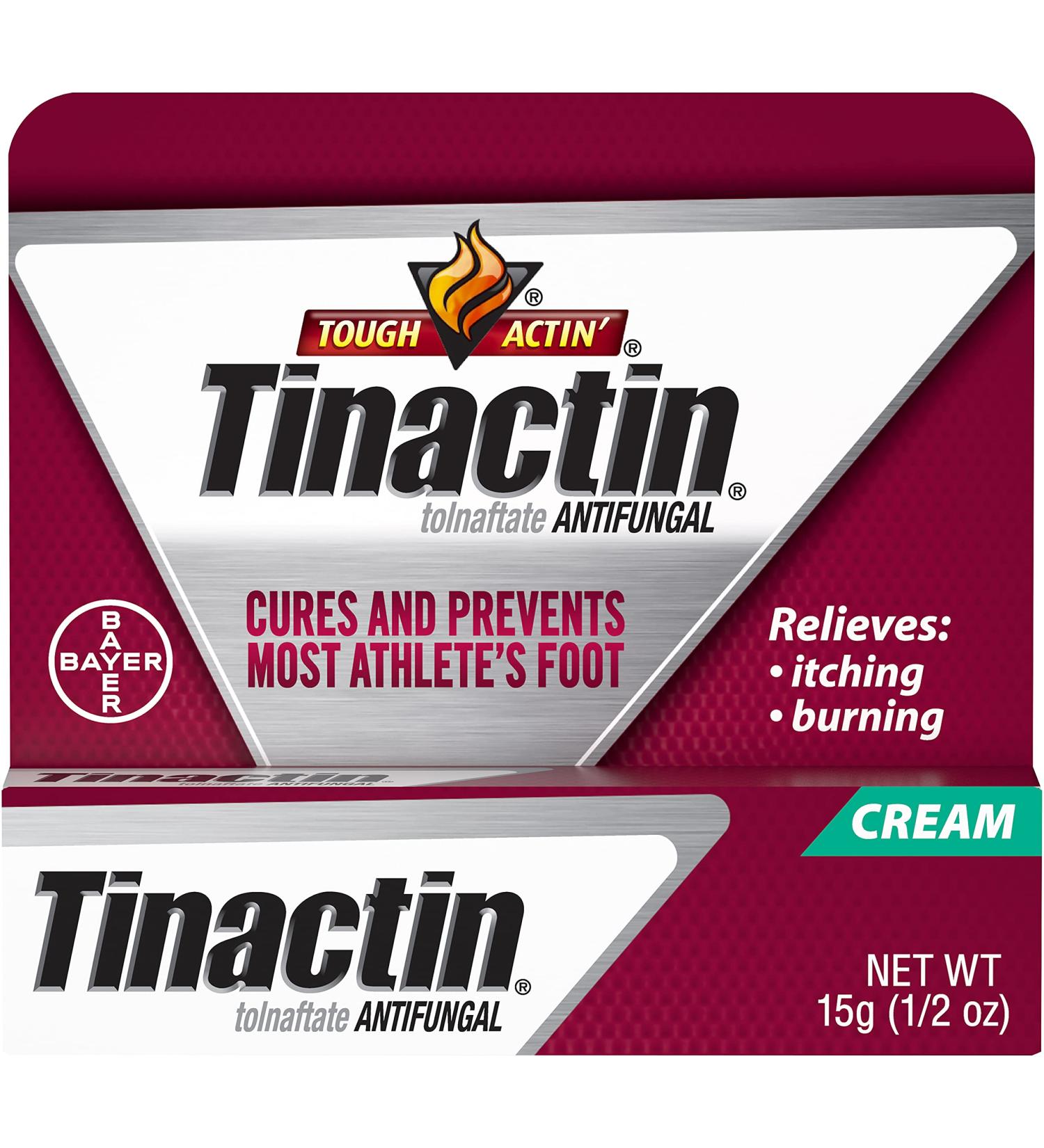 Tinactin Athlete's Foot Cream 1% Tolnaftate Antifungal Treatment 0.5oz Tube - Clinically Proven Effective for Athlete's Foot & Ringworm - Buy Online on GoSupps.com
