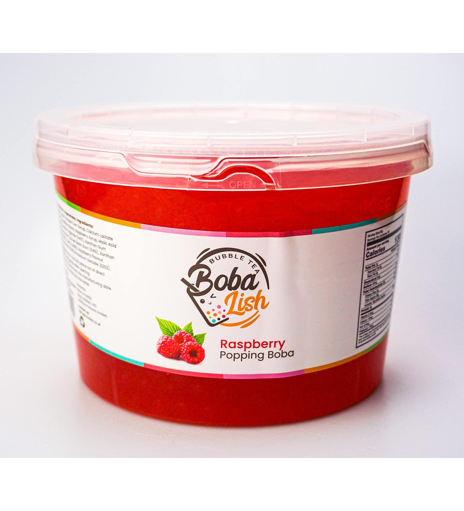 Boba Lish Popping Boba Pearls for Bubble Tea - 2.1kg | Raspberry | Bursting Pearls Bubble | Real Fruit Juice For Dessert Smoothie | 100% Vegan & Glutenfree No Artificial Colours - Buy Online on GoSupps.com