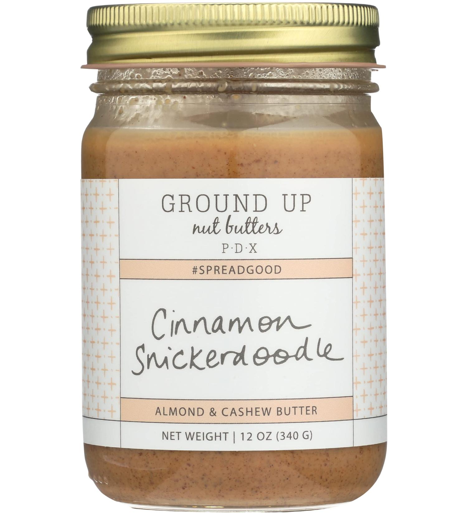 GROUND UP PDX Almond Cashew Cinnamon Snickerdoodle Nut Butter 12 OZ - Buy Online on GoSupps.com