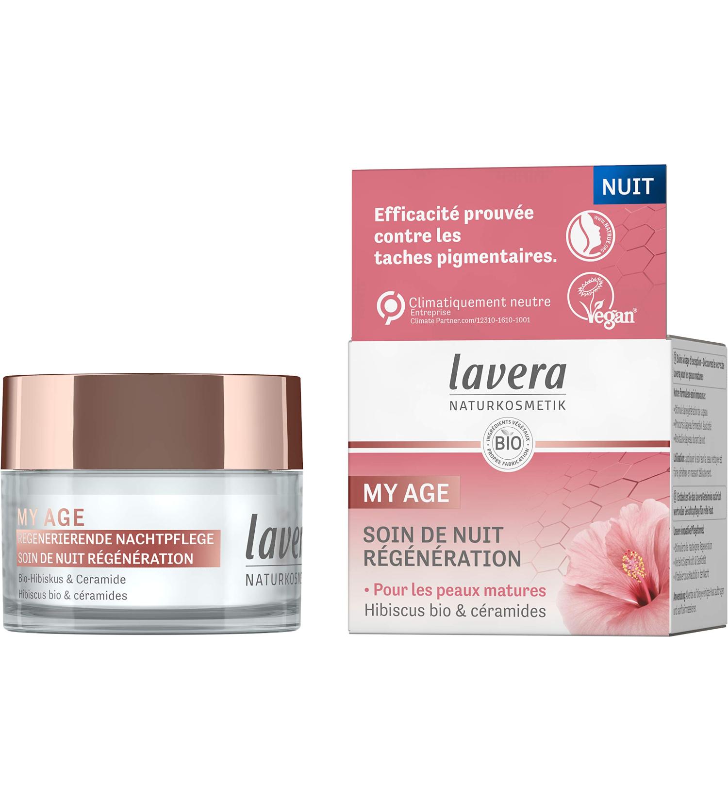 lavera My Age Regenerating Night Cream - Natural cosmetics - vegan - certified - Organic Hibiscus & Plant Ceramides - 50ml - Buy Online on GoSupps.com