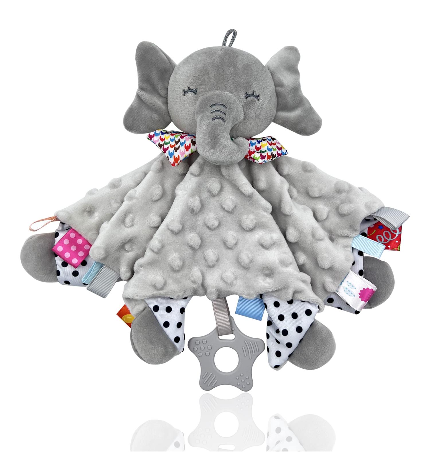 UNMOT Baby Comforter Blanket - Elephant Soft Security Blanket with Teether - Grey - Buy Online on GoSupps.com