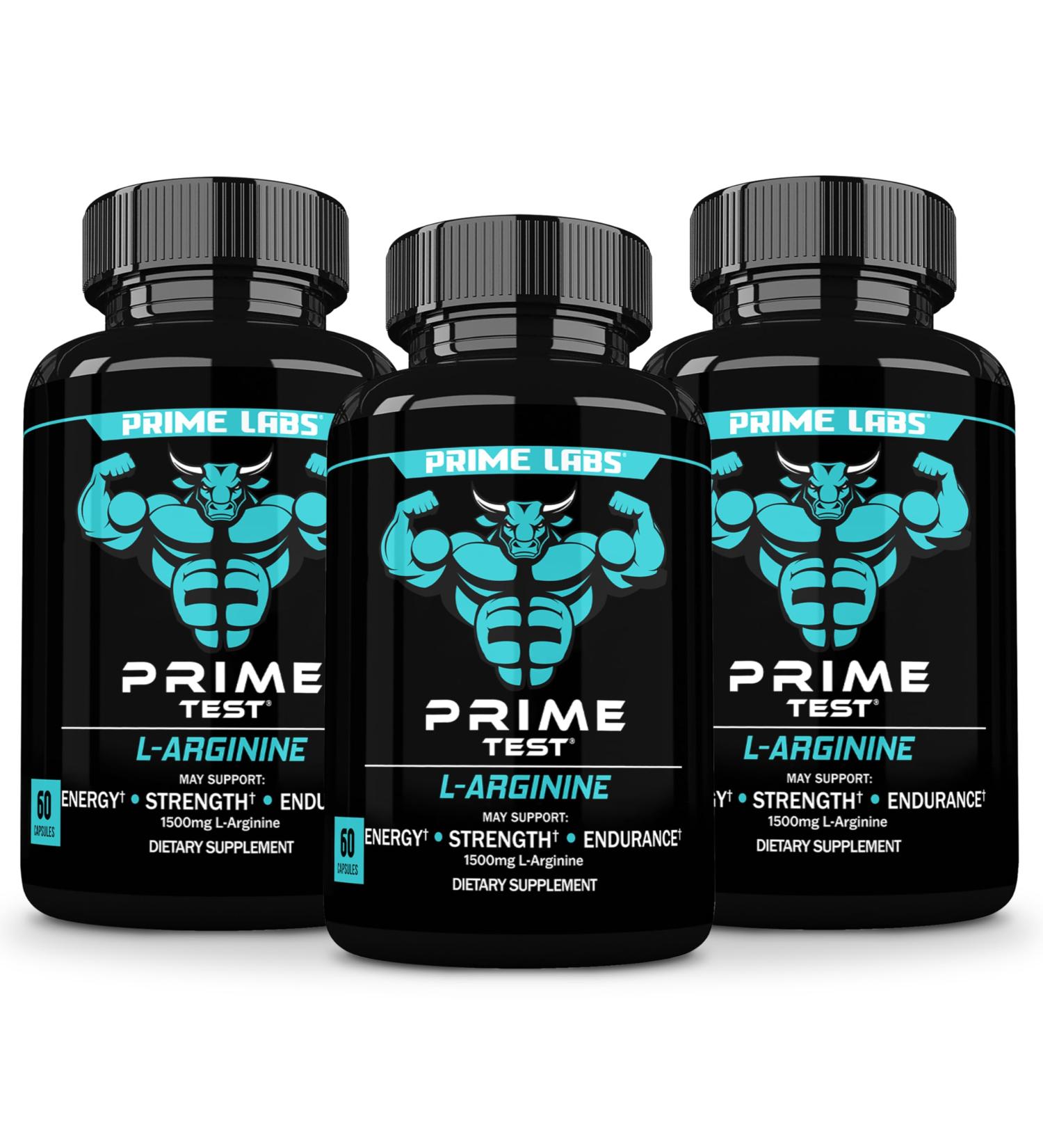L Arginine Nitric Oxide 3 Pack - 1500mg L-Arginine Supplement for Enhanced Blood Flow Energy Strength & Endurance | International Shipping Available - Buy Online on GoSupps.com