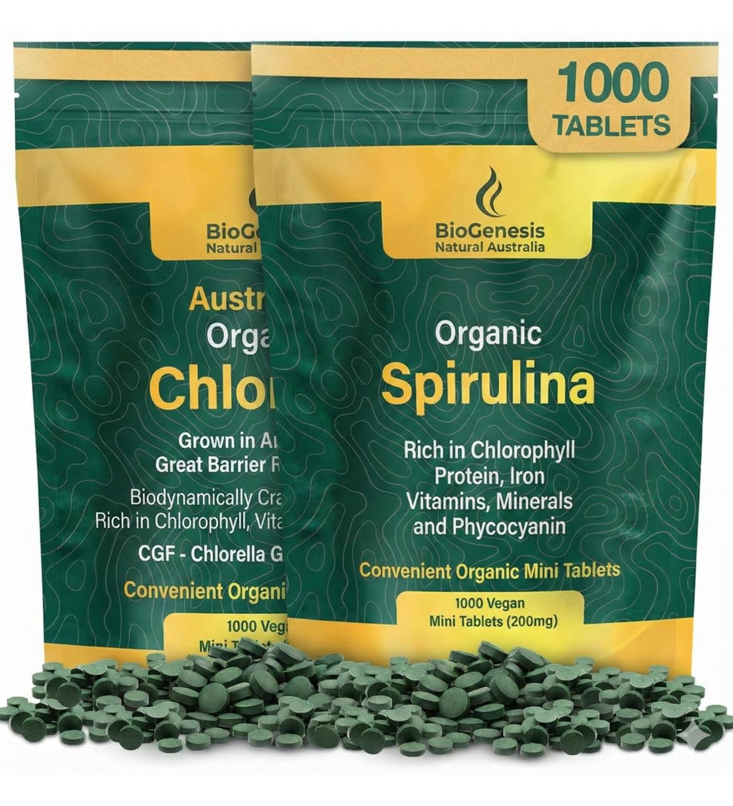 Biogenesis Complete Australian Nutrition Kit: Australian Grown Superfood Mini Tablets 2 x 1000 Count (2000 Total) Natural Immune & Energy Support Vegan & Non-GMO - Buy Online on GoSupps.com