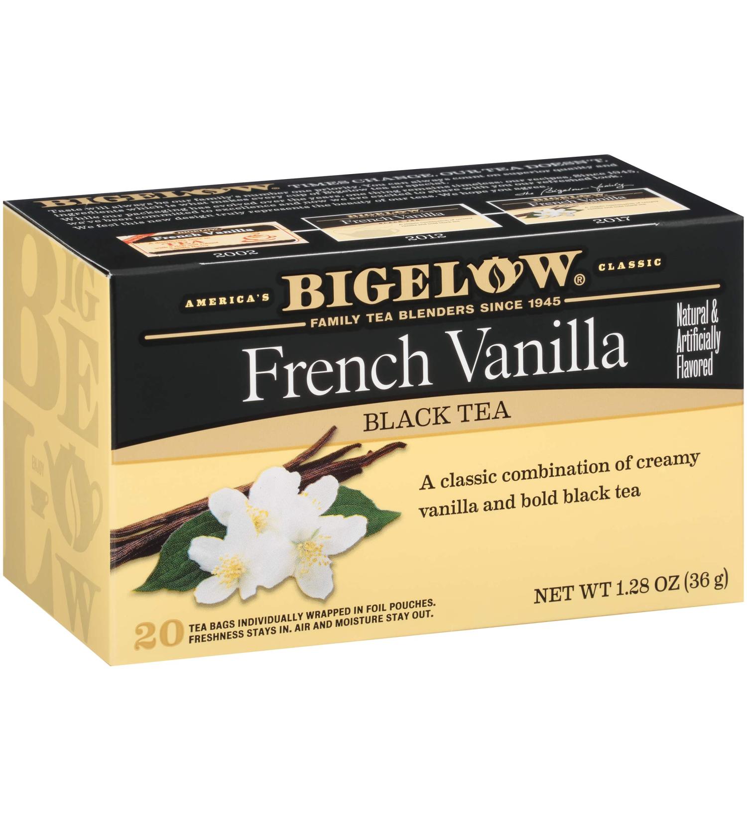 Bigelow French Vanilla Black Tea - Caffeinated, 120 Tea Bags (6 Pack) - Premium Flavor - Buy Online on GoSupps.com