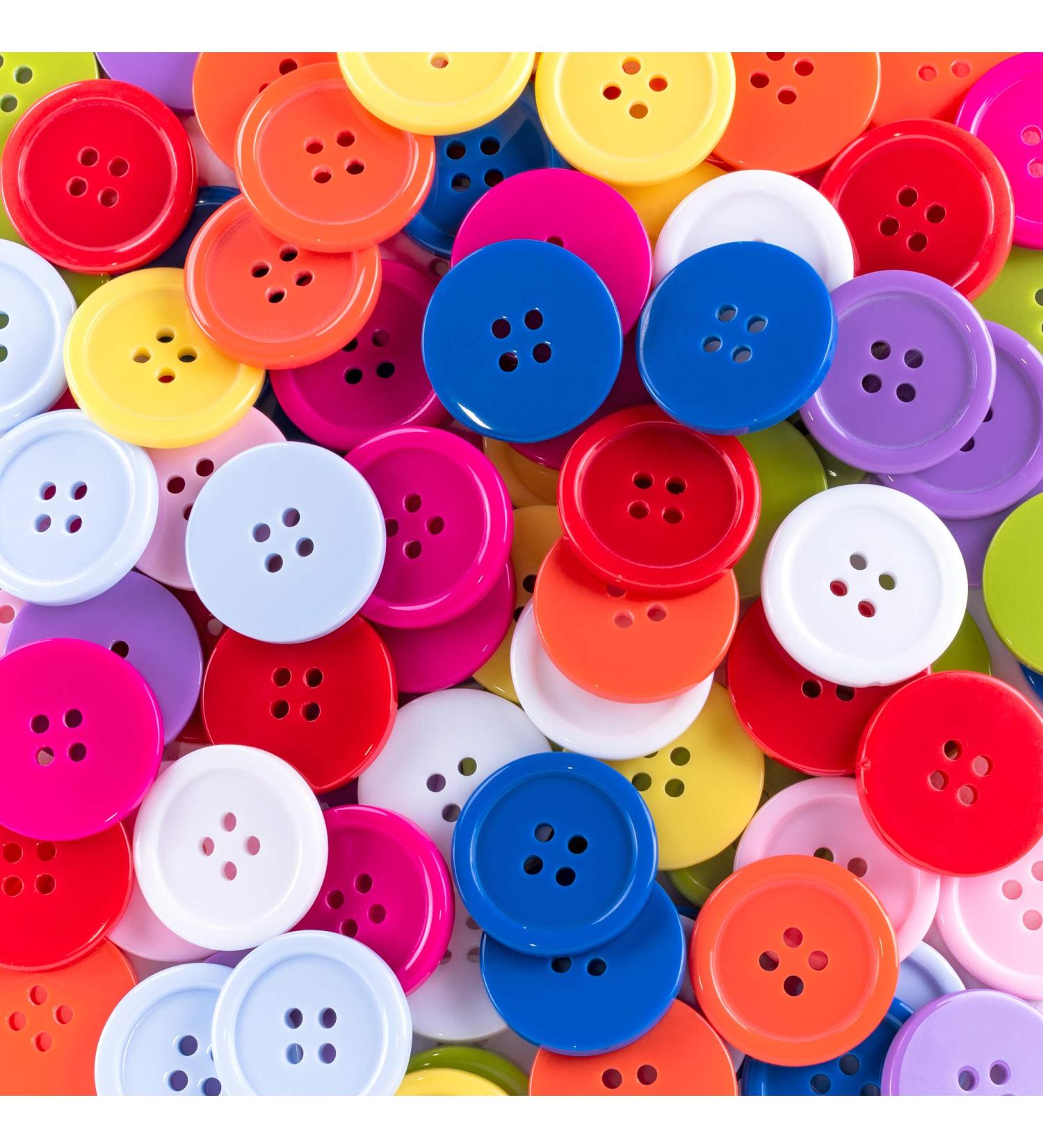 100 Pack 1 Inch Flatback Sewing Buttons for Arts, Crafts, Fashion Clothing - DIY Projects, Assorted Colors - Buy Online on GoSupps.com