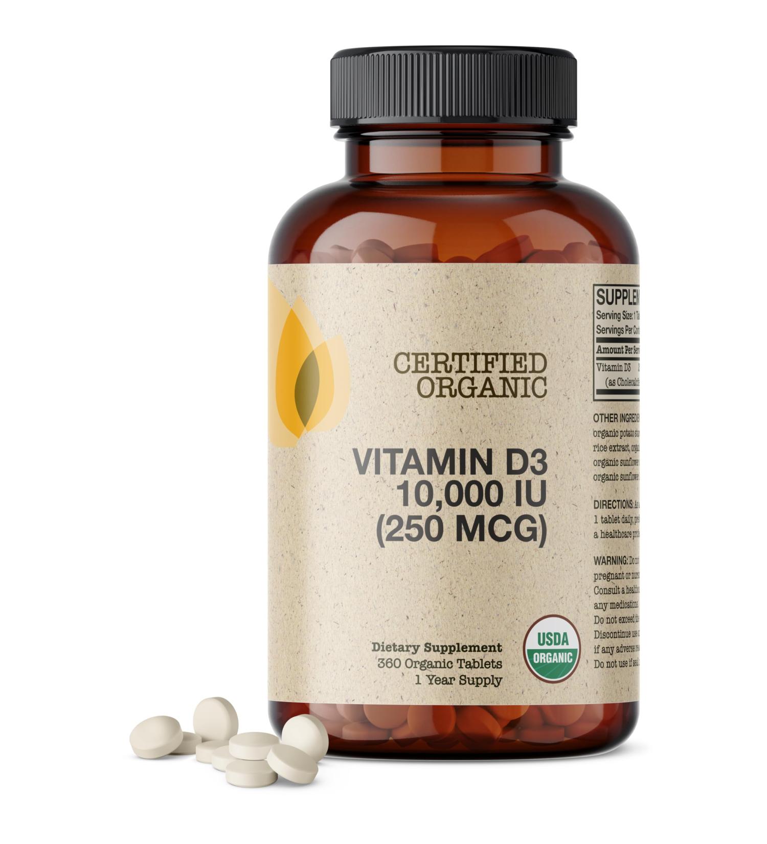 Futurebiotics Vitamin D3 10 000 IU (250 MCG) Supports a Healthy Immune Response Helps Maintain Strong Bones and Muscles 360 Organic Tablets 360 Count (Pack of 1) - Buy Online on GoSupps.com