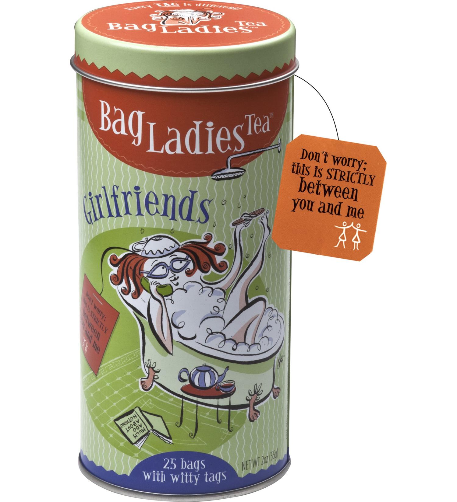 Bag Ladies Tea Girlfriends Tea Tin - 25 English Breakfast Tea Bags - Buy Online on GoSupps.com