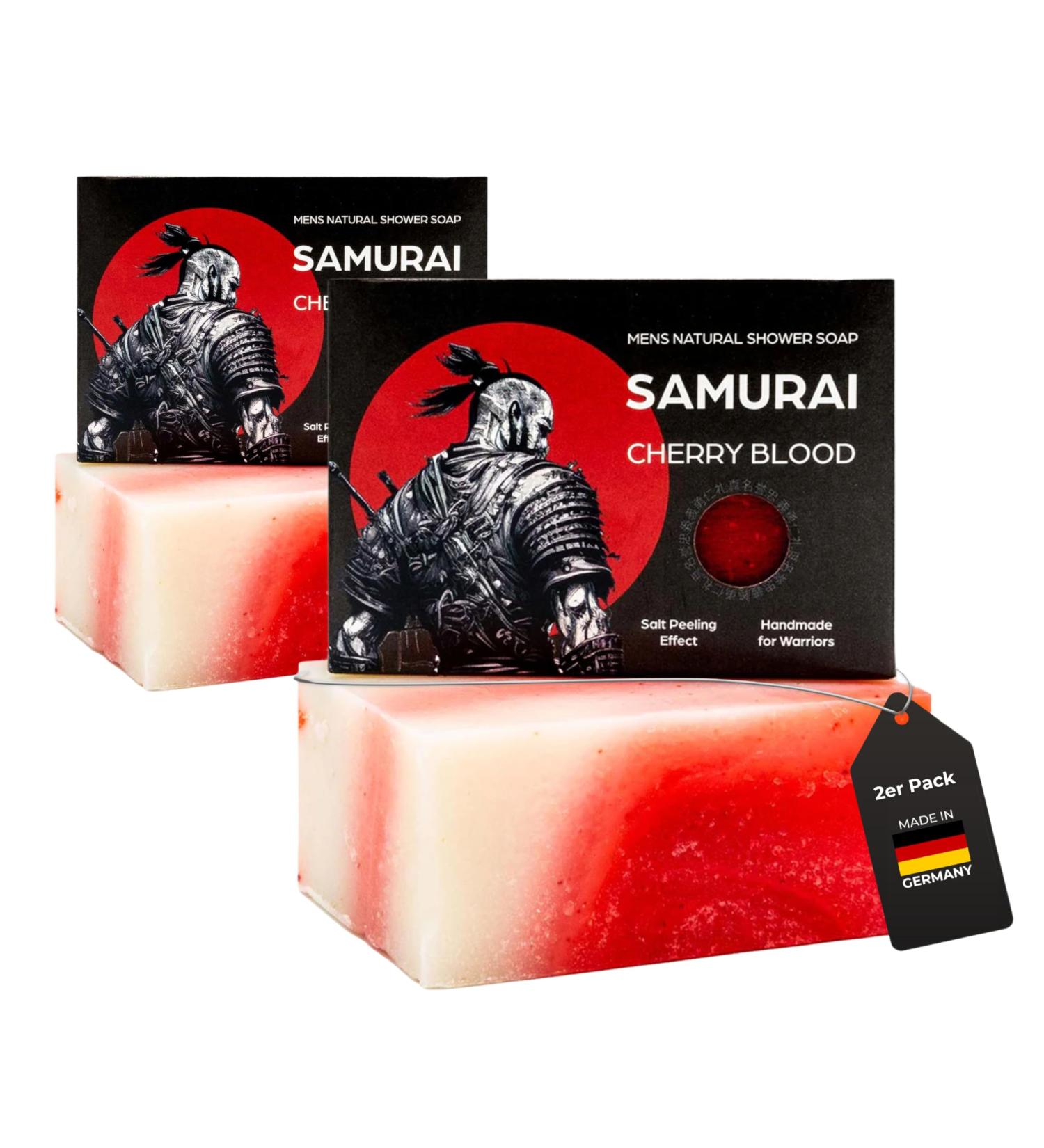  Meduna MEDUNA Samurai Cherry Blood Exfoliating Soap for Men Natural Cosmetic Natural Soap 100g No Chemical Additives Vegan Cruelty Free 2 Pack - Buy Online on GoSupps.com