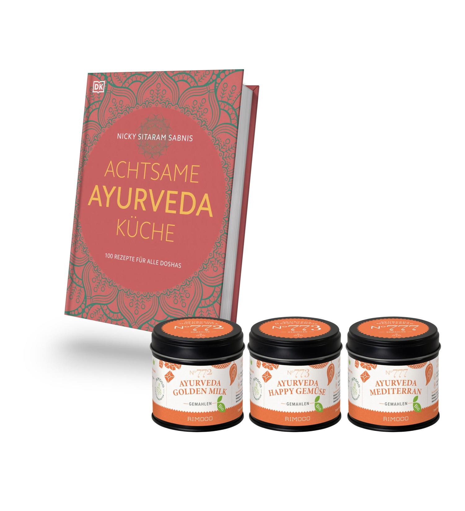 Rimoco Gift Set - Ayurveda Kitchen Essentials: Cookbook Golden Milk Happy Vegetables & Mediterran - Buy Online on GoSupps.com