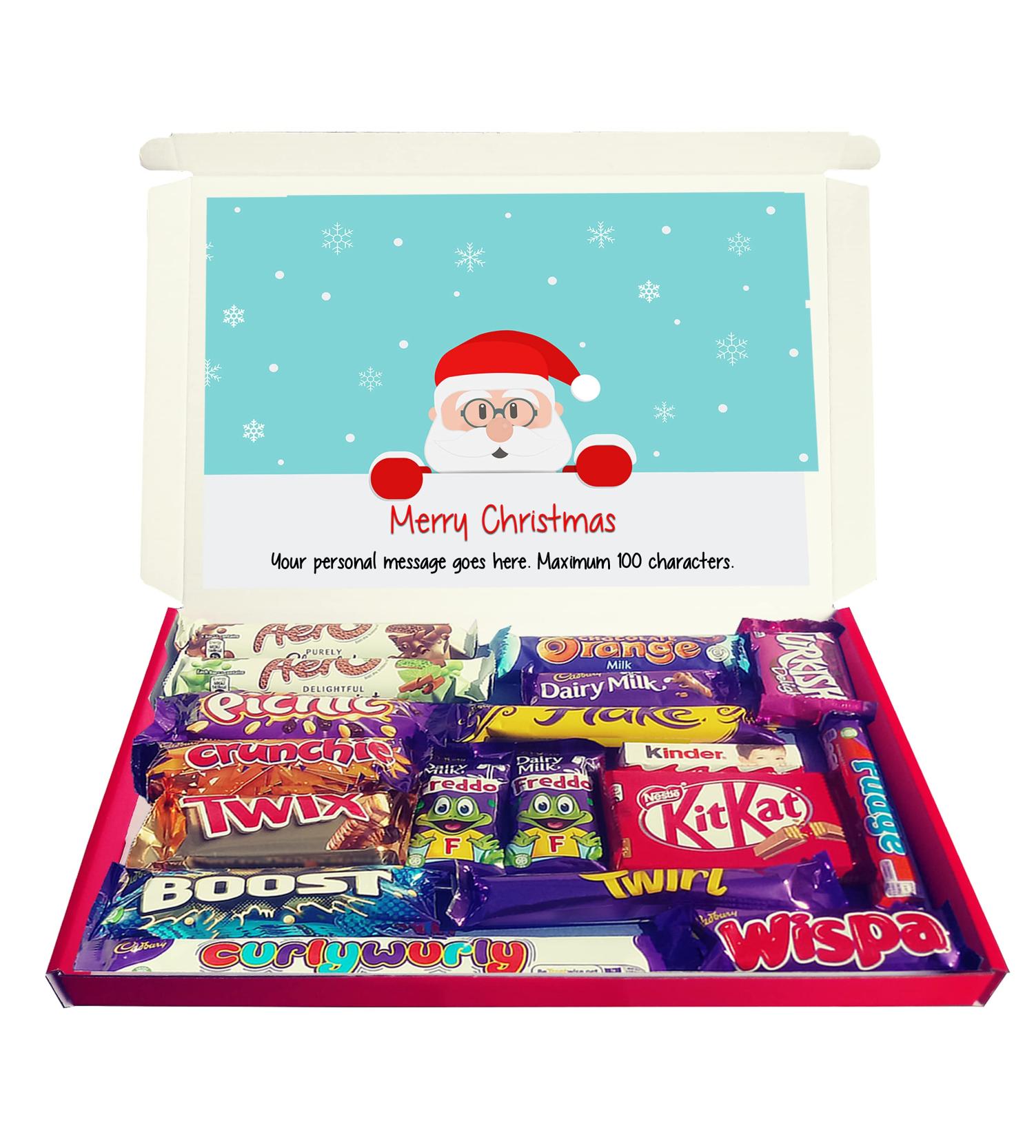 Personalised PEEKING SANTA Christmas Chocolate Selection Box Gift Hamper - Buy Online on GoSupps.com