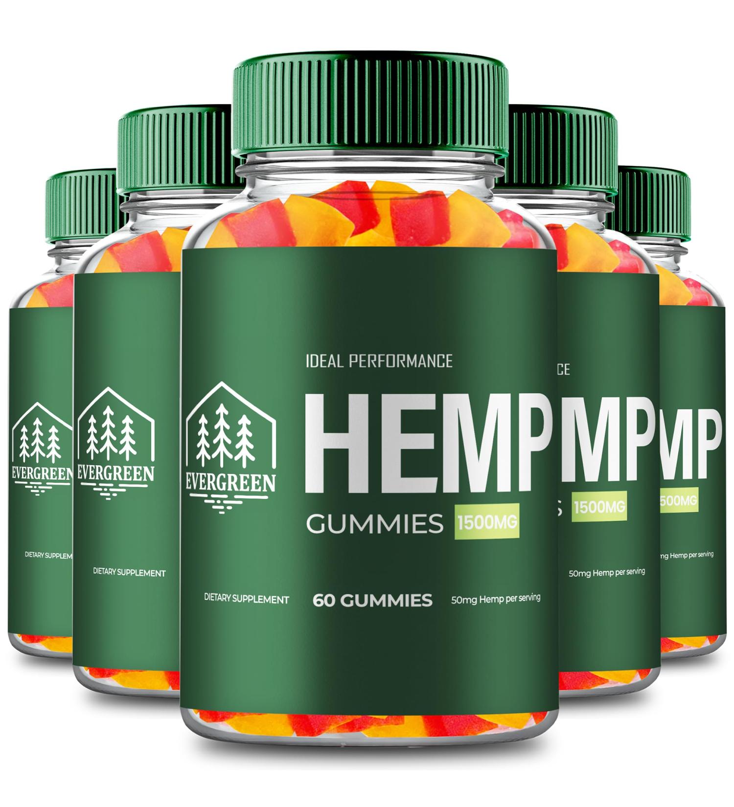 Evergreen Hemp Gummies - Ever Green Supplement Hemp Gummies - Maximum Strength All Natural Overall Health and Wellness Support Evergreen Health Gummy Reviews (5 Pack) - Buy Online on GoSupps.com