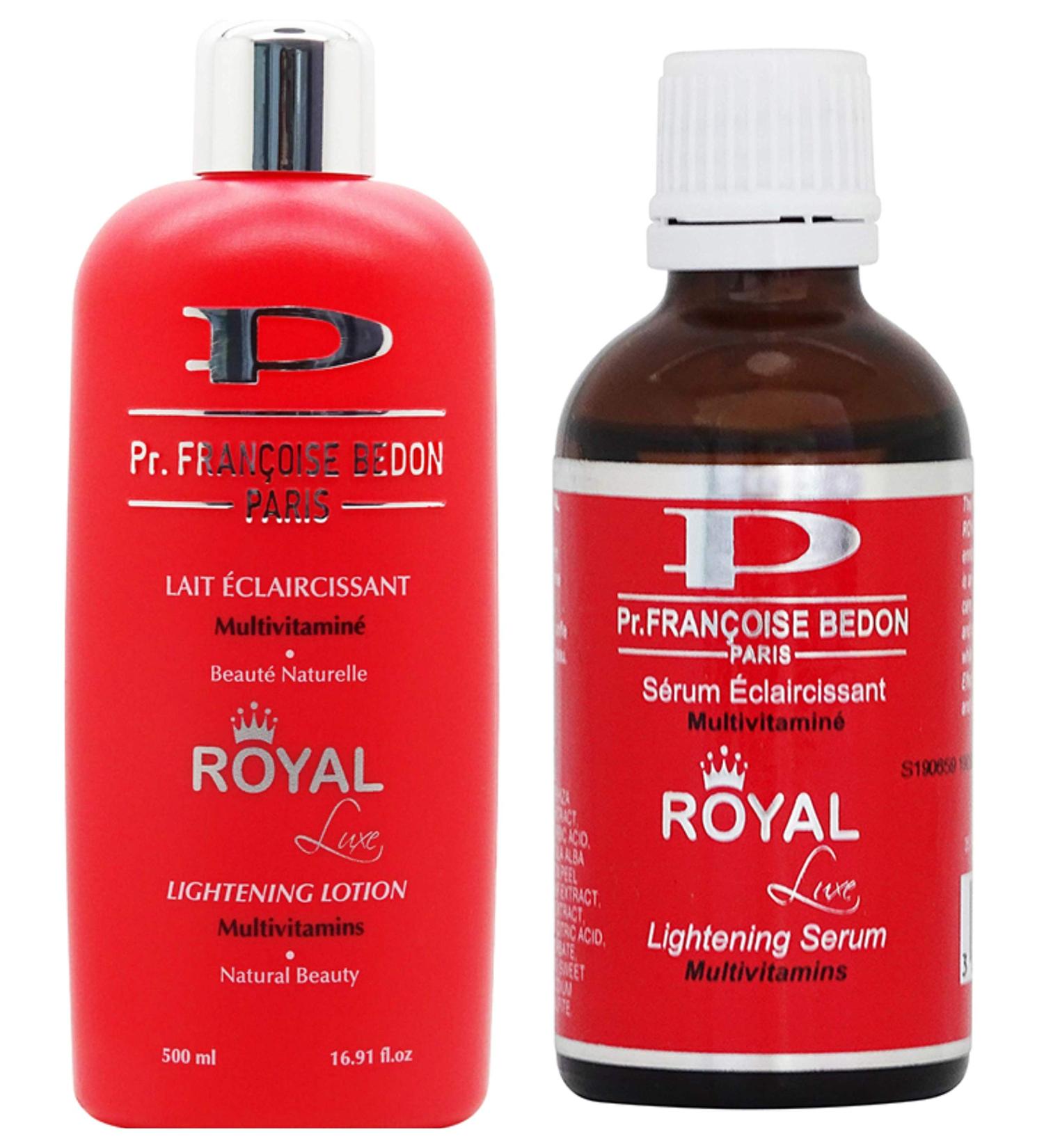 Pr. Francoise Royal Lightening Body Lotion & Serum Set - 500ml & 50ml | Perfect Skin Lightener for Radiant Beauty - Buy Online on GoSupps.com